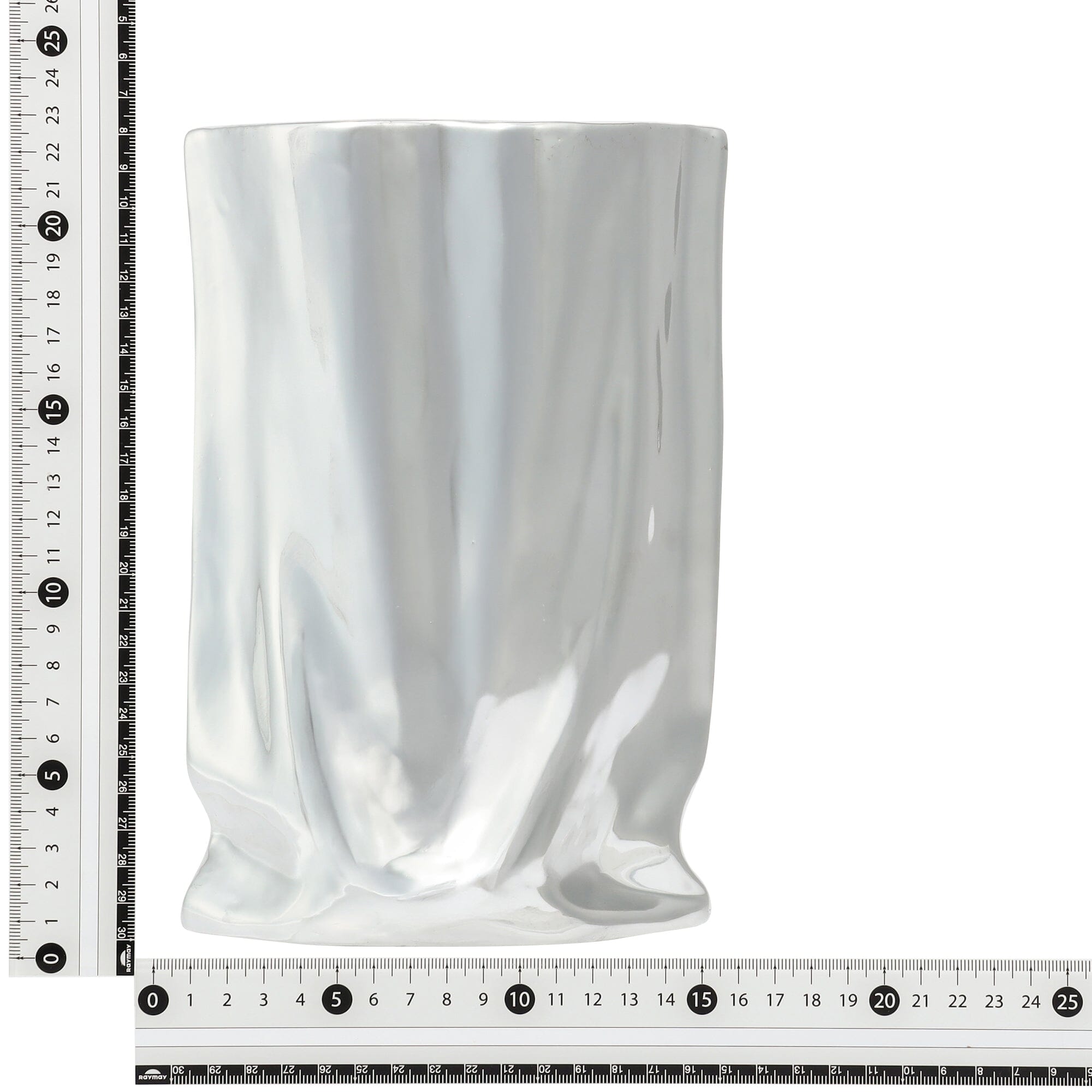 Ceramic Bag Flower Vase Medium Silver