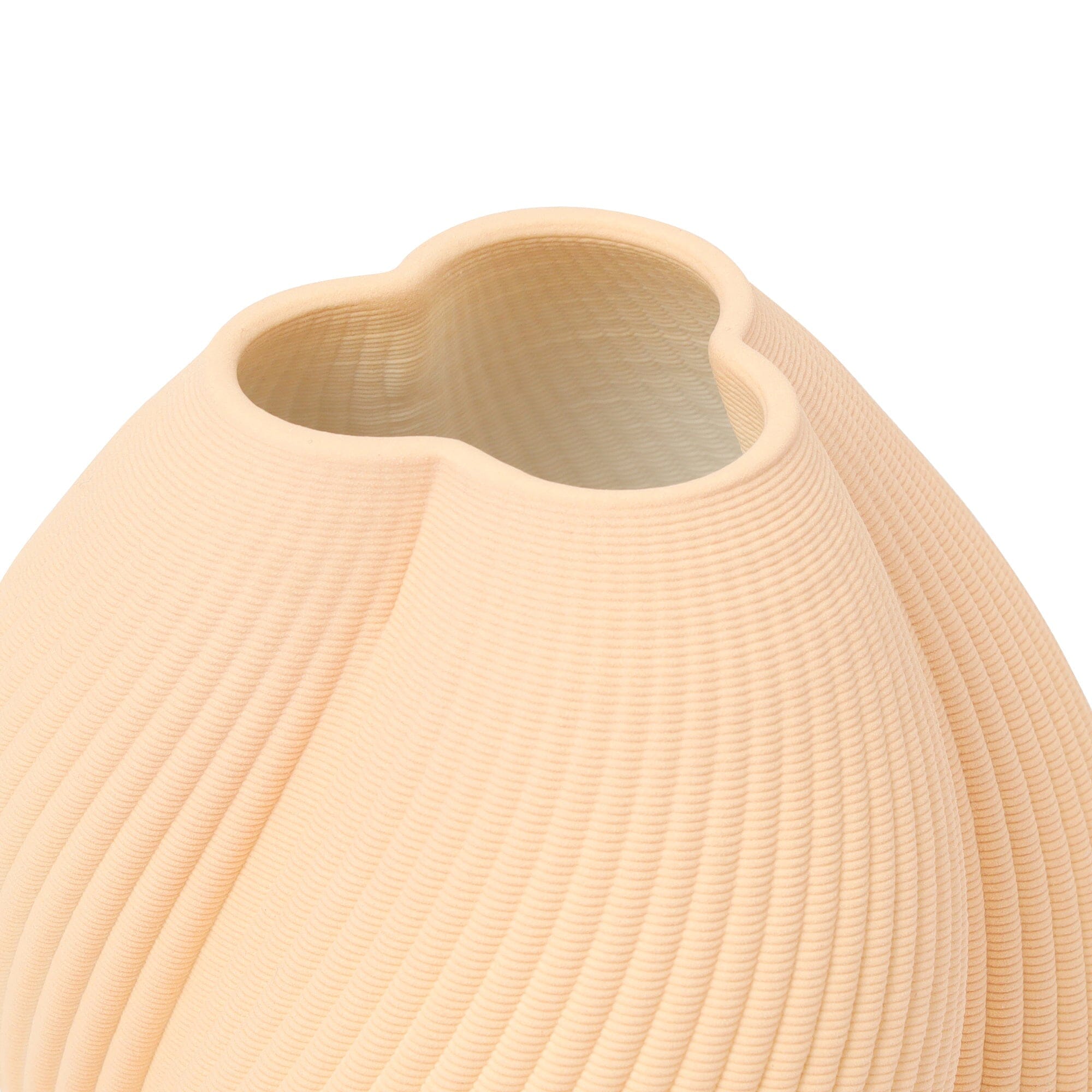 Ceramic 3D Flower Vase Medium Light Beige