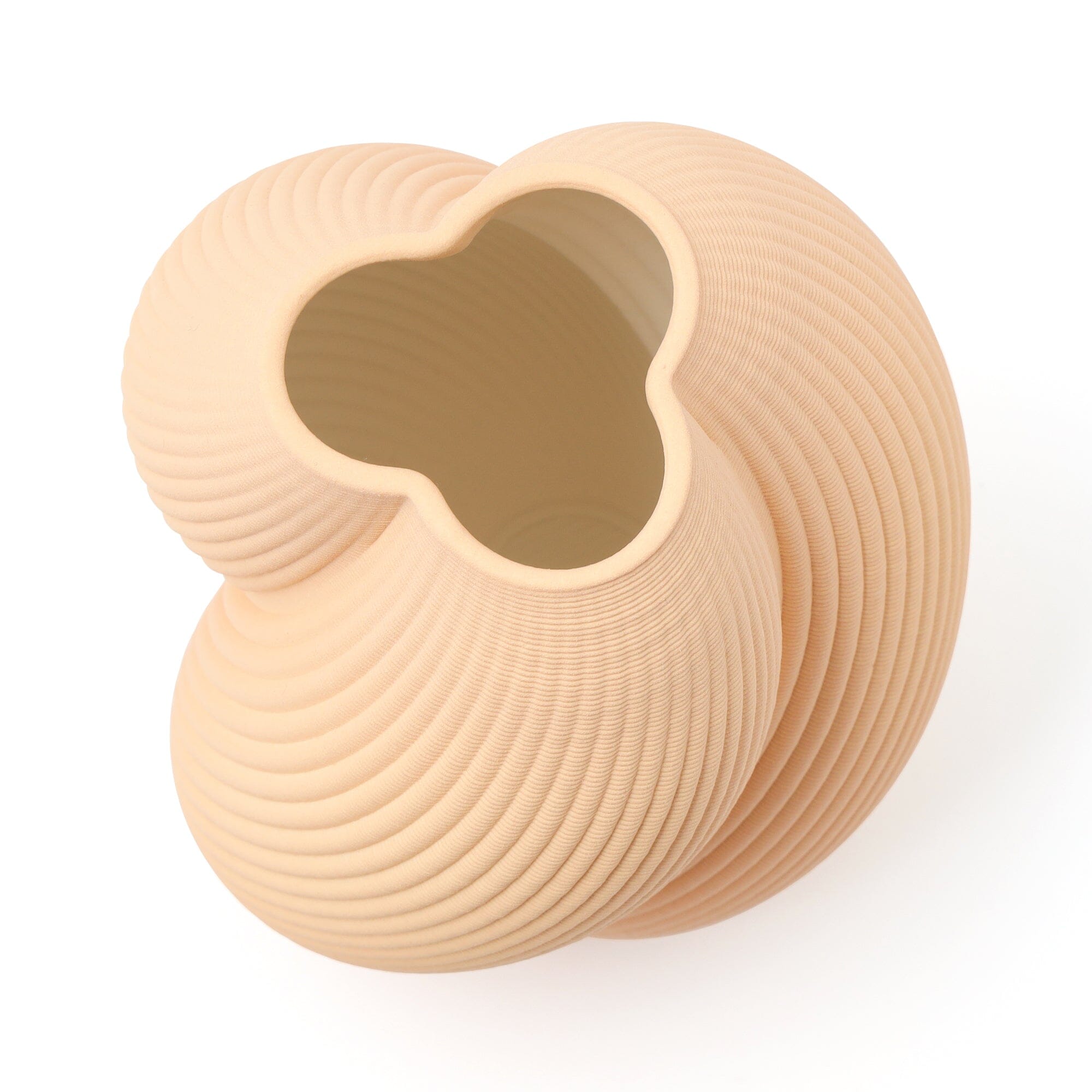 Ceramic 3D Flower Vase Medium Light Beige