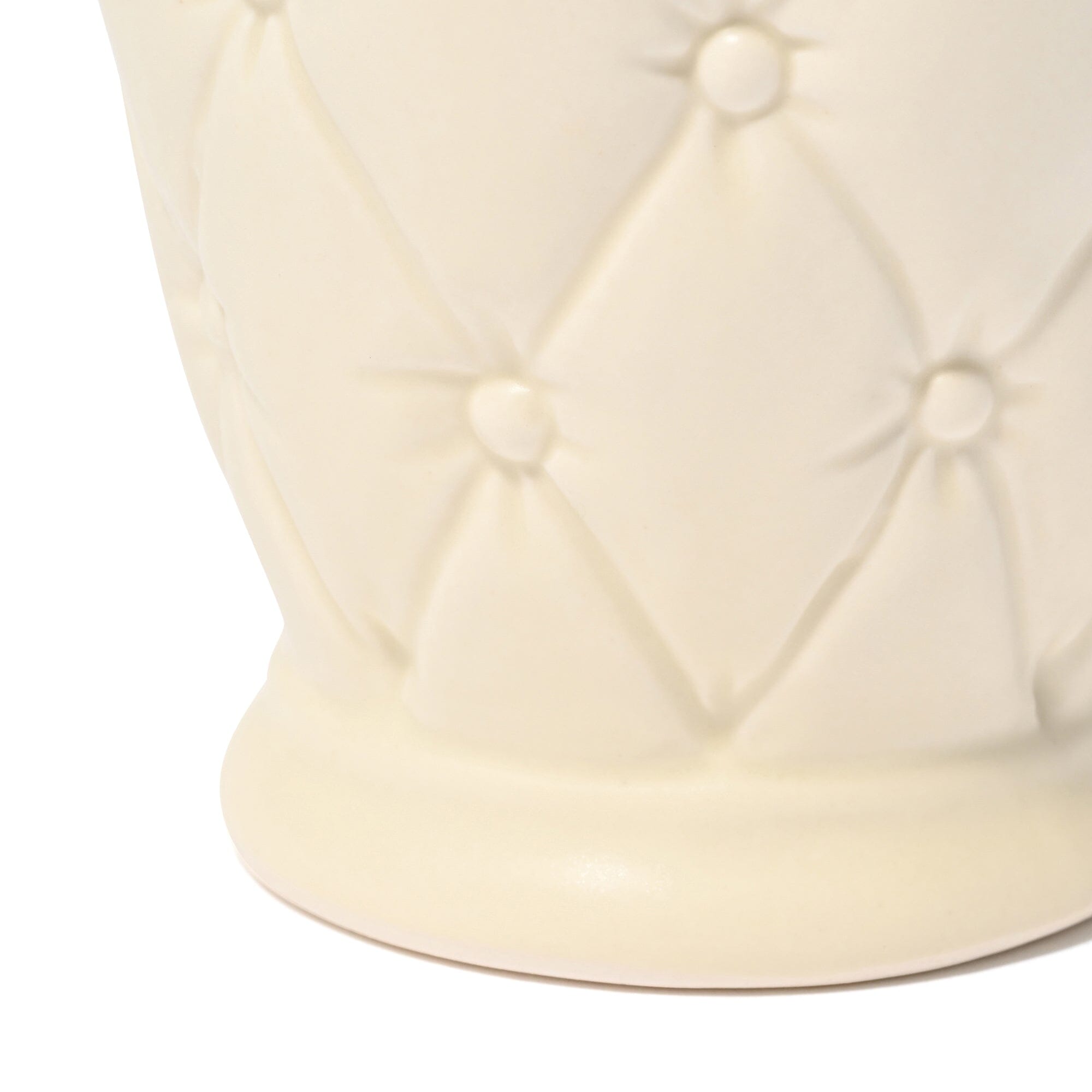 Ceramic Quilt Flower Vase Medium Ivory