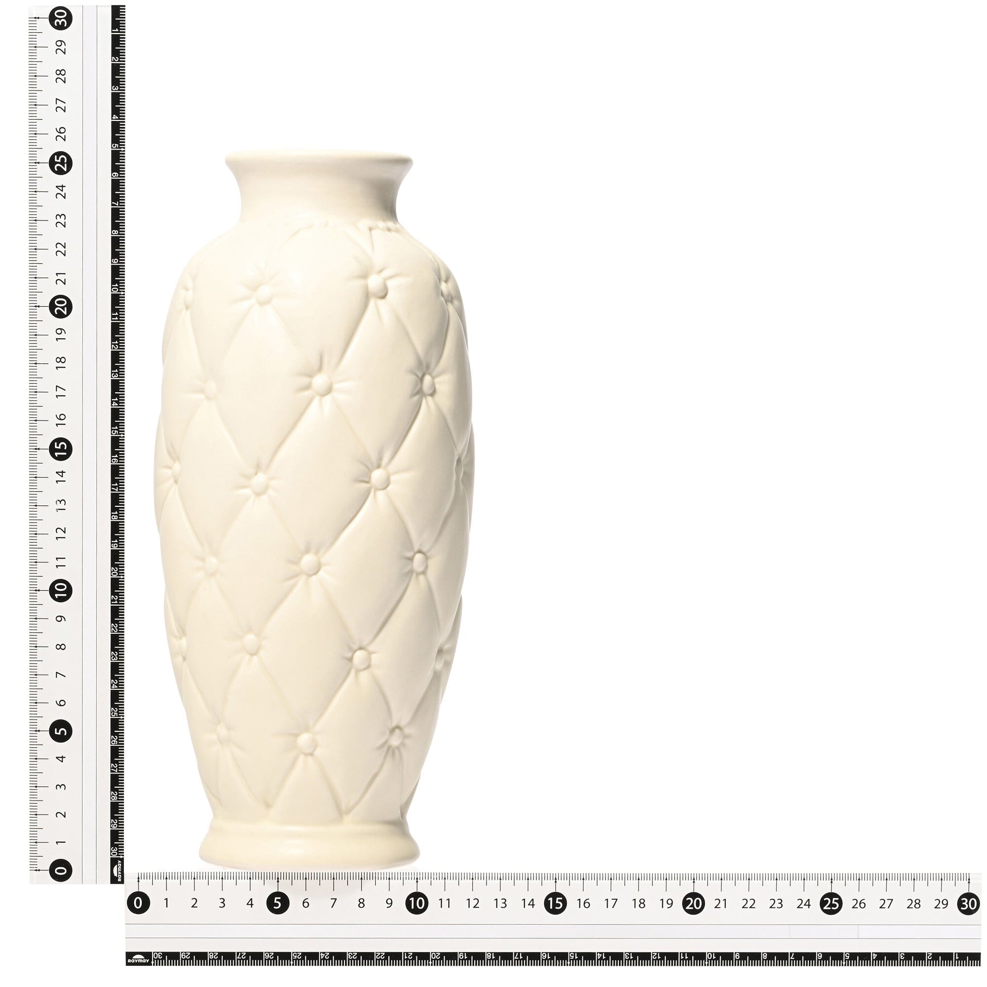 Ceramic Quilt Flower Vase Medium Ivory