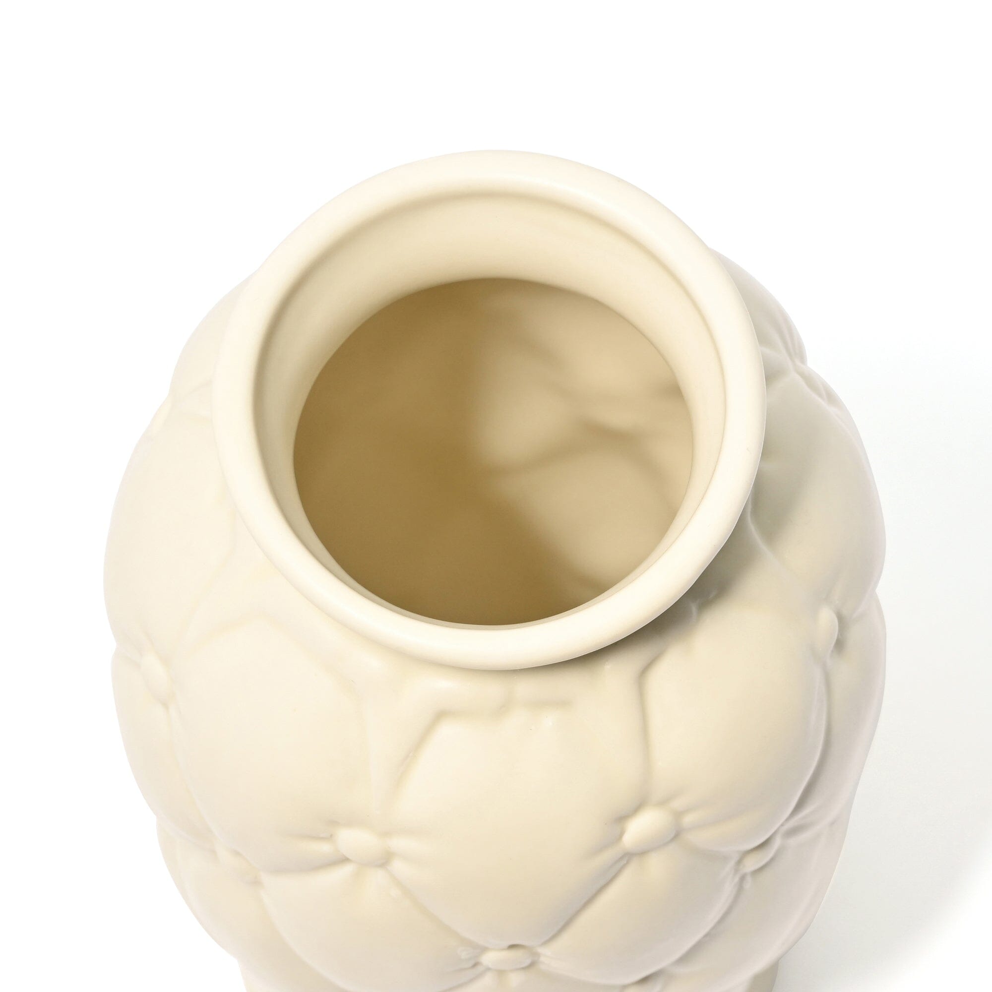 Ceramic Quilt Flower Vase Small Ivory
