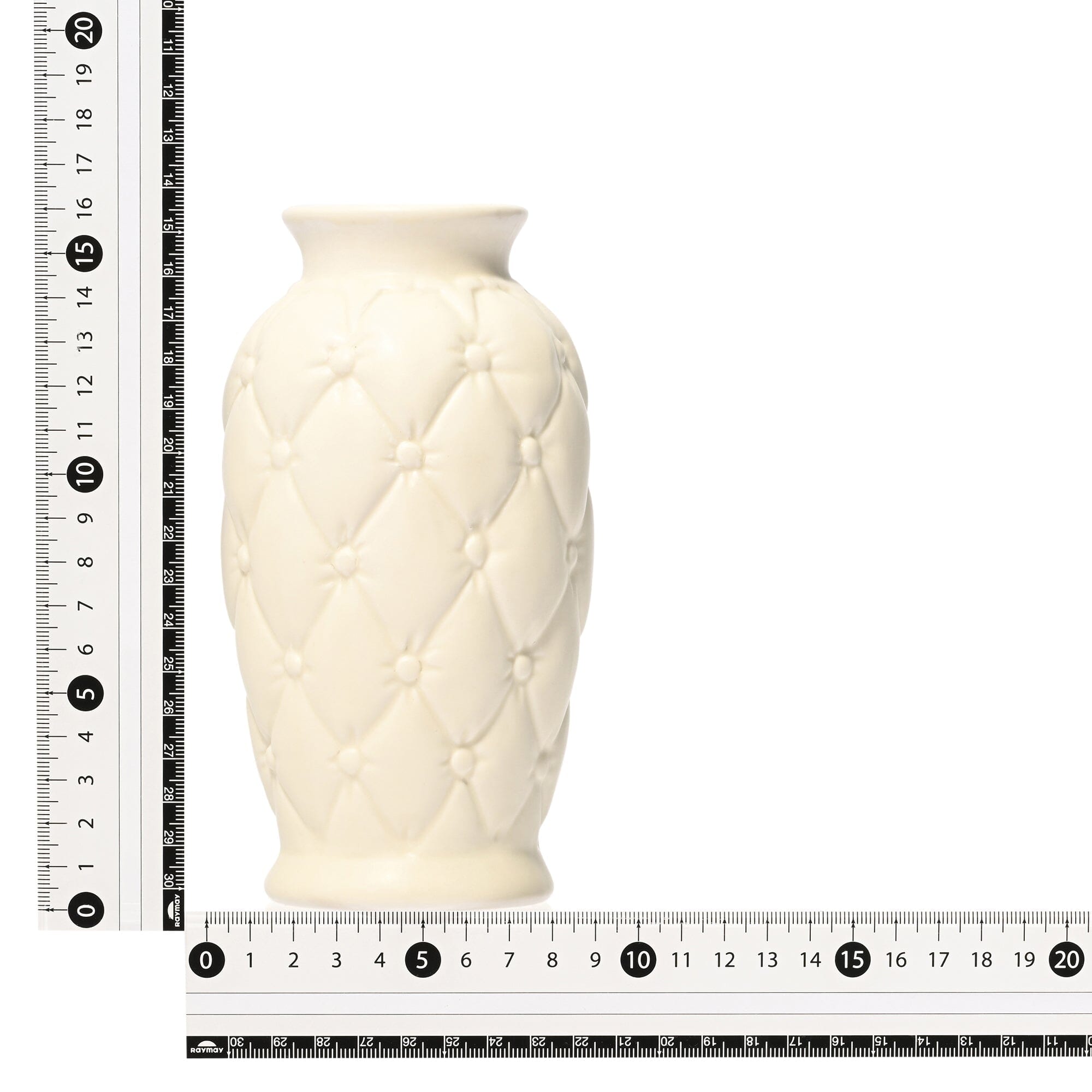 Ceramic Quilt Flower Vase Small Ivory