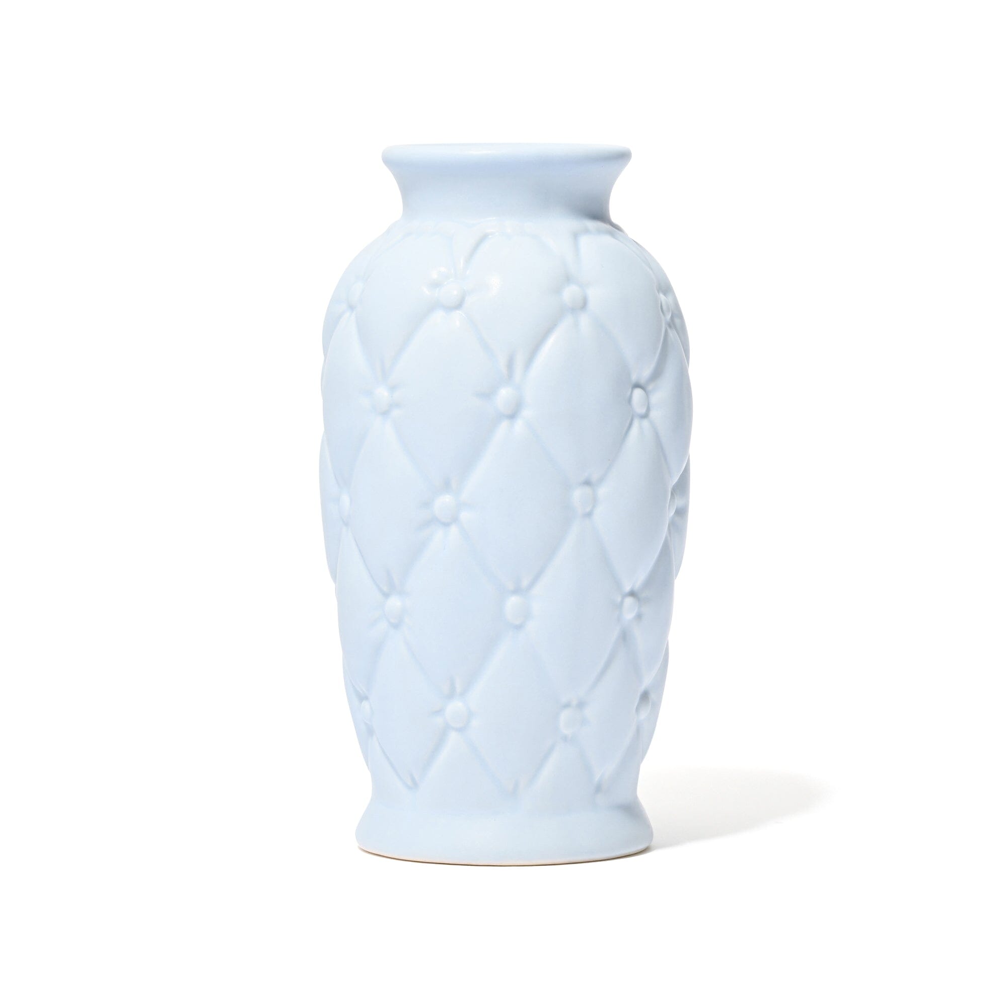 Ceramic Quilt Flower Vase Small Light Blue
