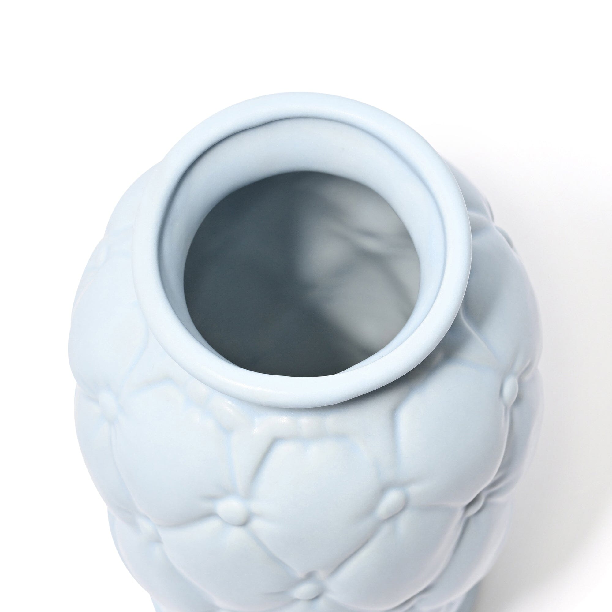 Ceramic Quilt Flower Vase Small Light Blue