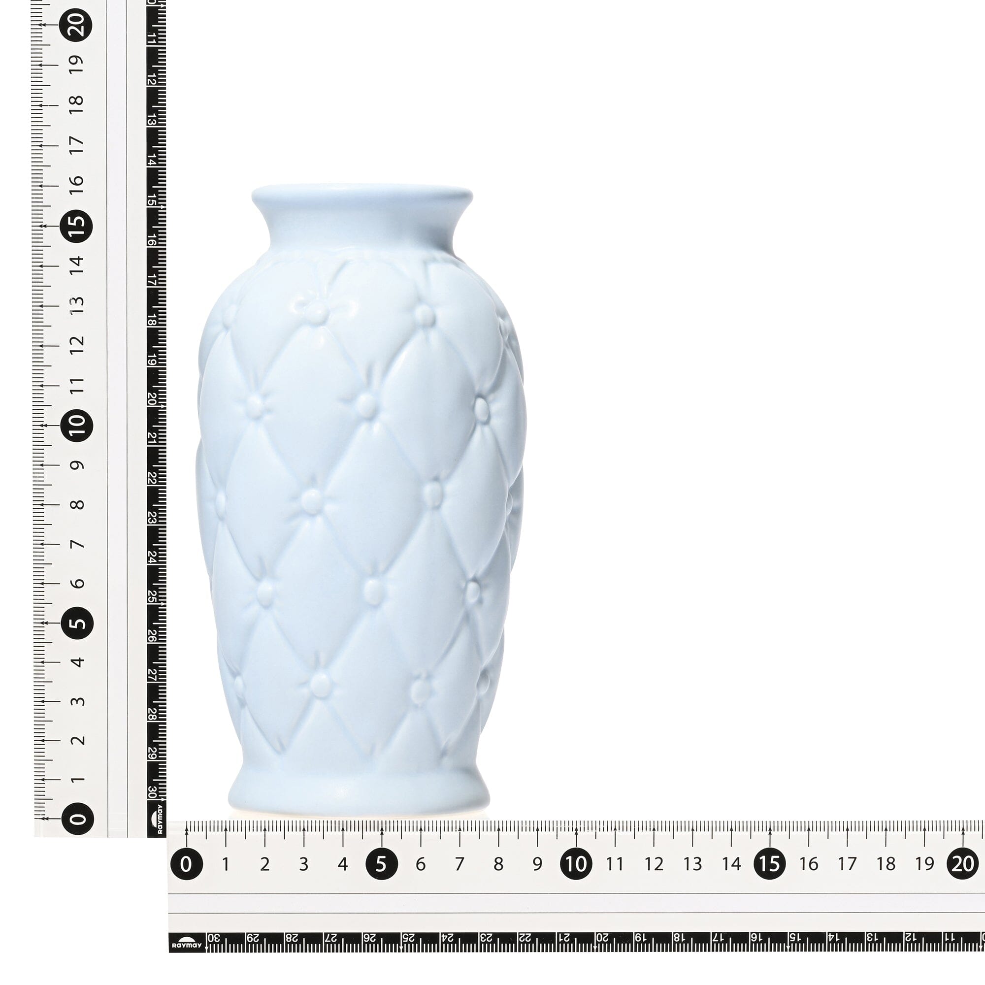 Ceramic Quilt Flower Vase Small Light Blue