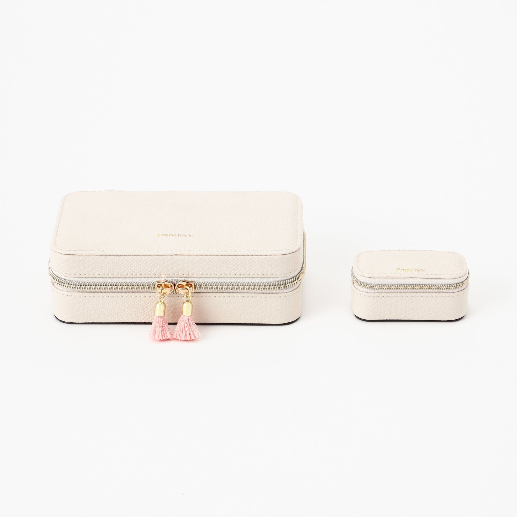 Bicolor Mini Travel Jewelry Box  Ivory