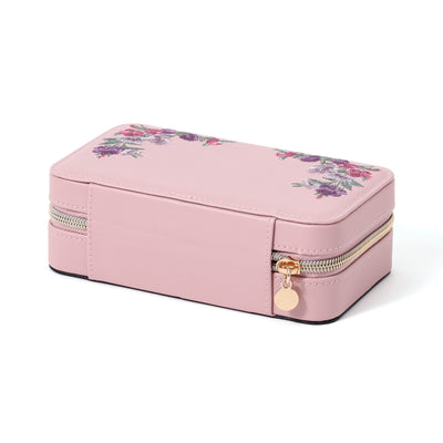 Embroidery Travel Jewelry Box M Pink