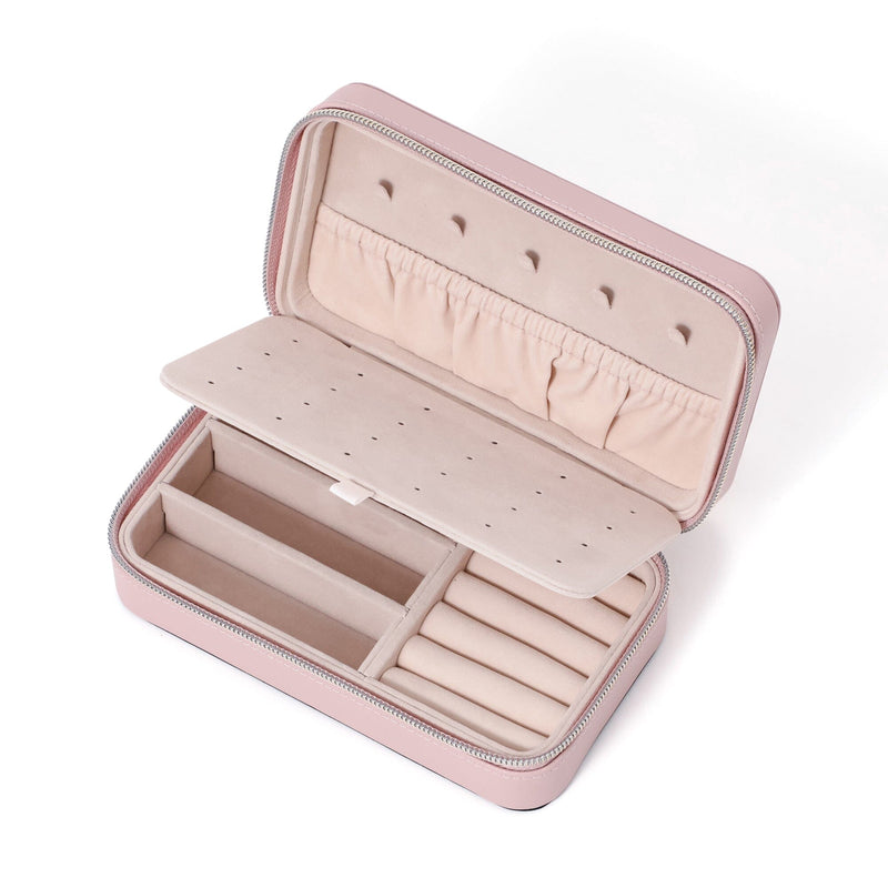 Embroidery Travel Jewelry Box M Pink