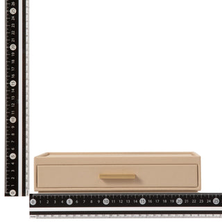 Stacking Jewelry Box Ring Accessory Case Beige