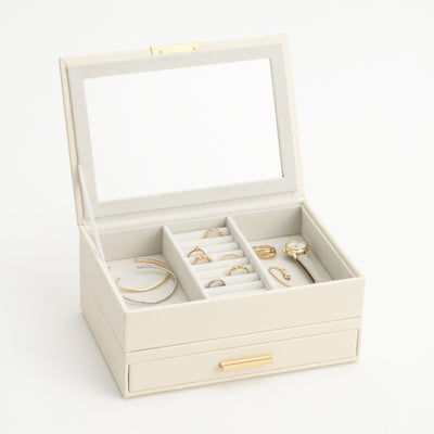 Stacking Jewelry Box Open Multi White