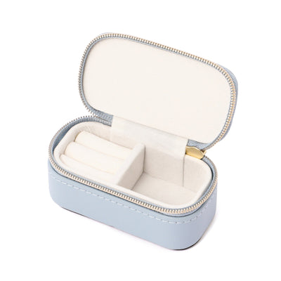 Embroidery Flower Mini Travel Jewelry Box, Blue