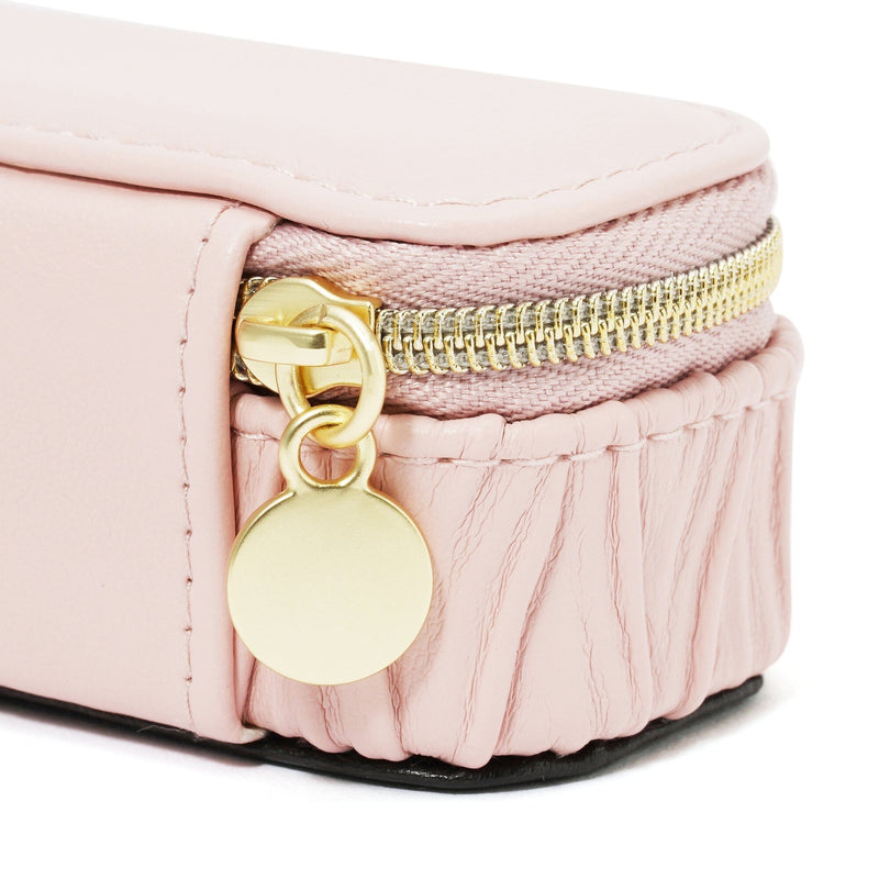 Emboss Mini Travel Jewelry Box Pink