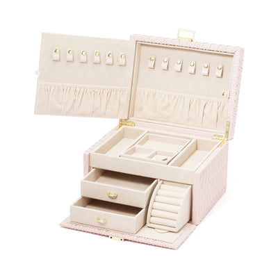 Emboss Jewelry Box Large Pink