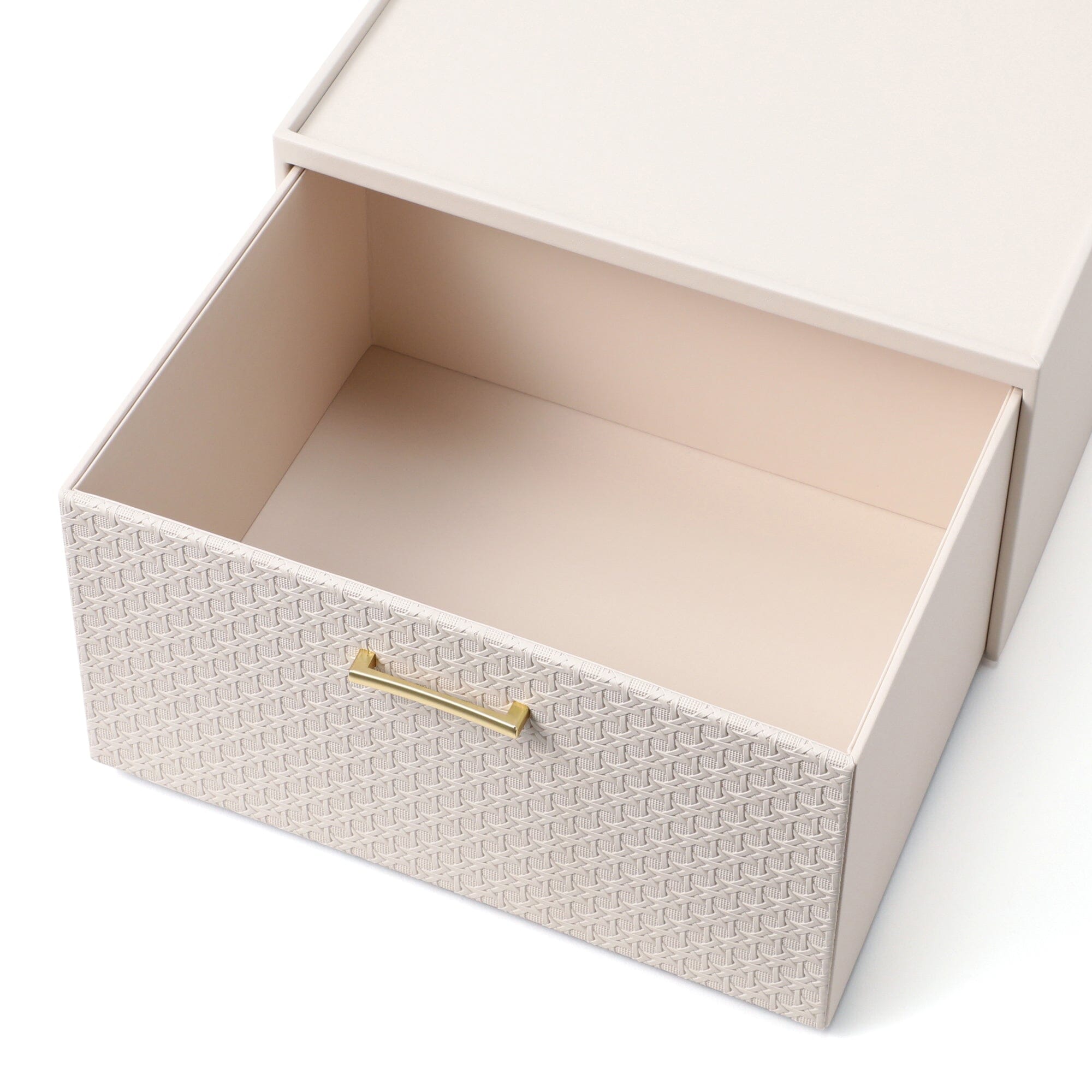 Embossed Stacking Drawer Medium Ivory