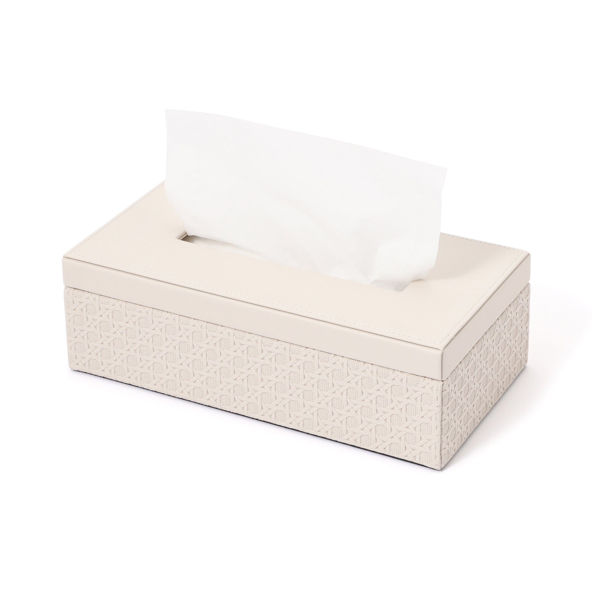 Embossed Tissue Box Ivory