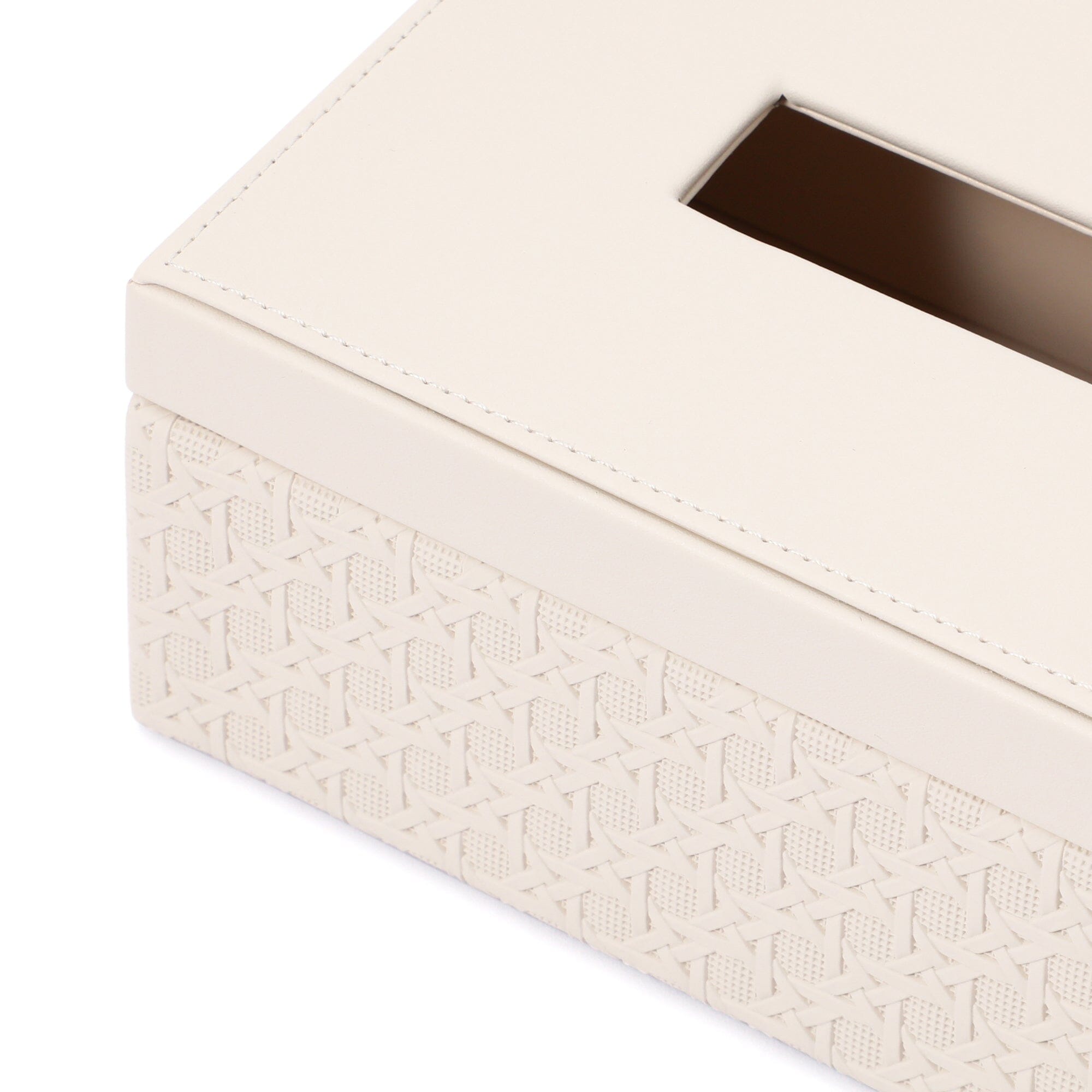 Embossed Tissue Box Ivory