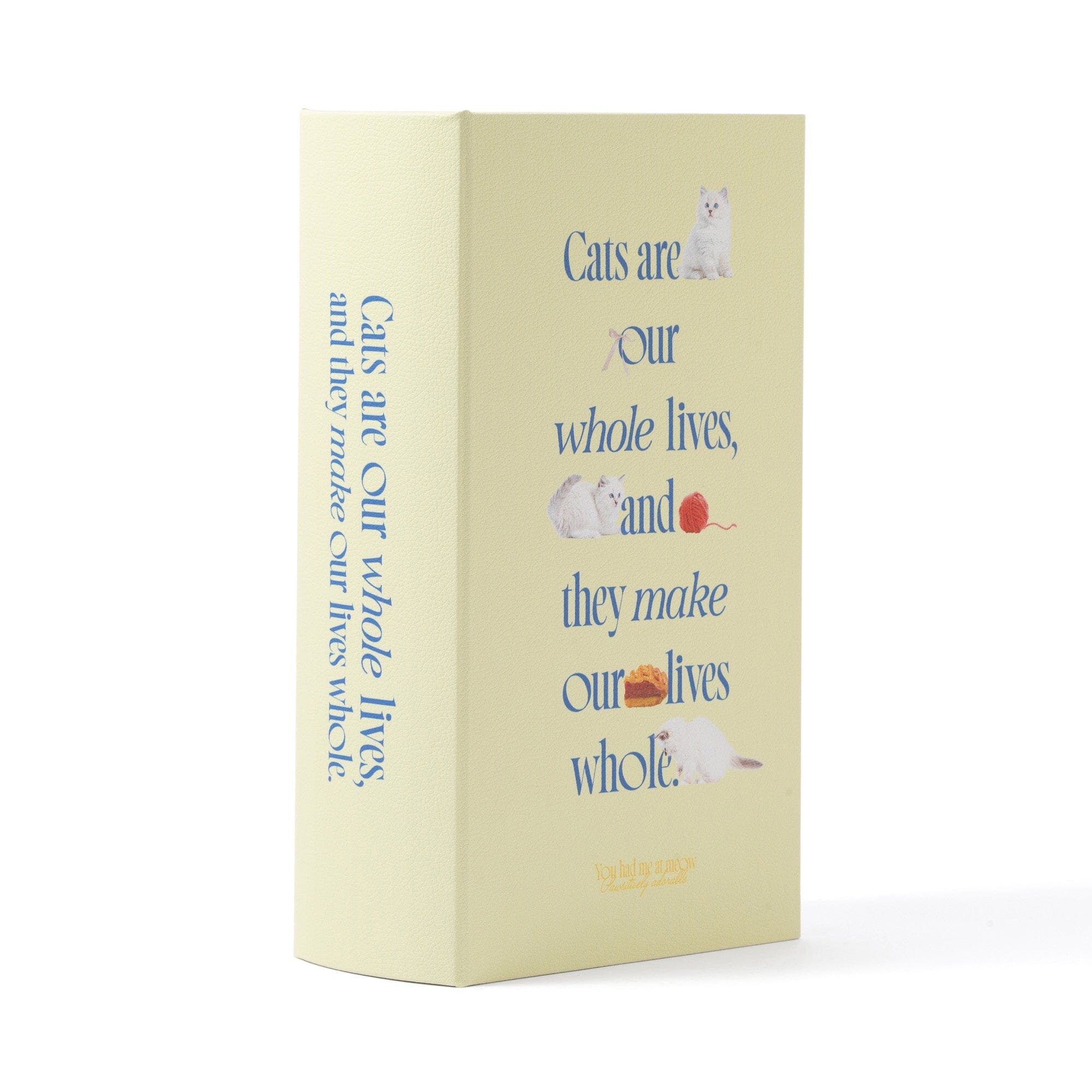 Book Tissue Box Cat Light Yellow