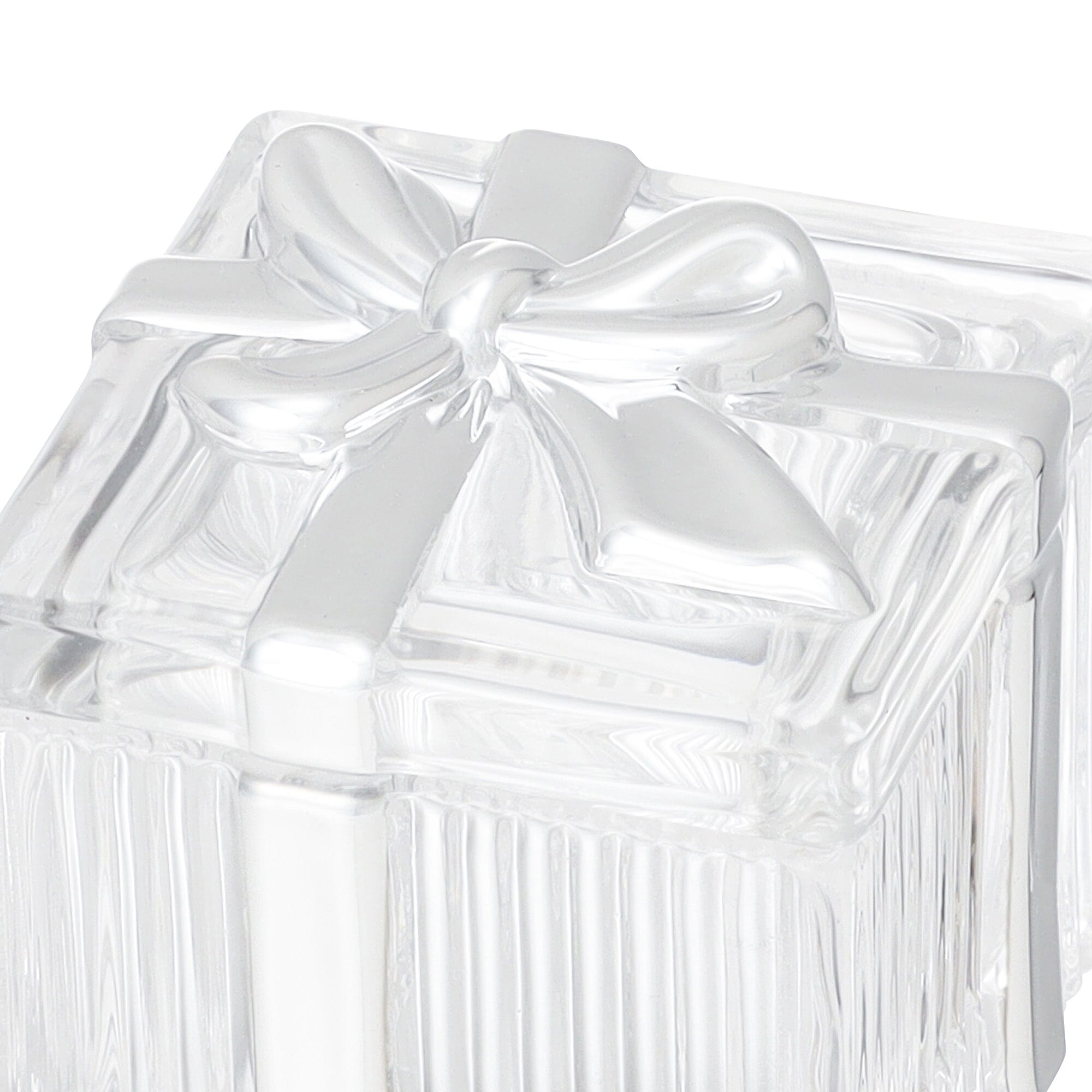 Glass Trinket Box Square Silver