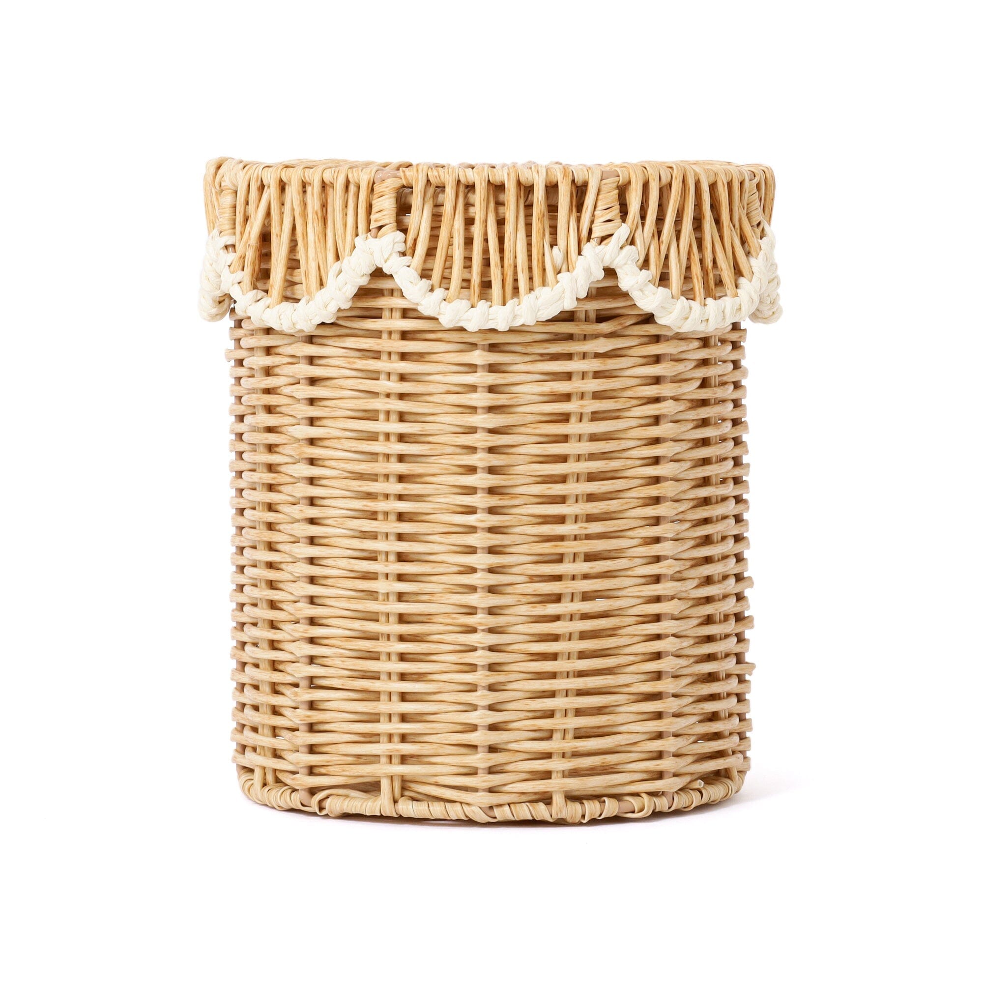 Scallop Trash Can Small White