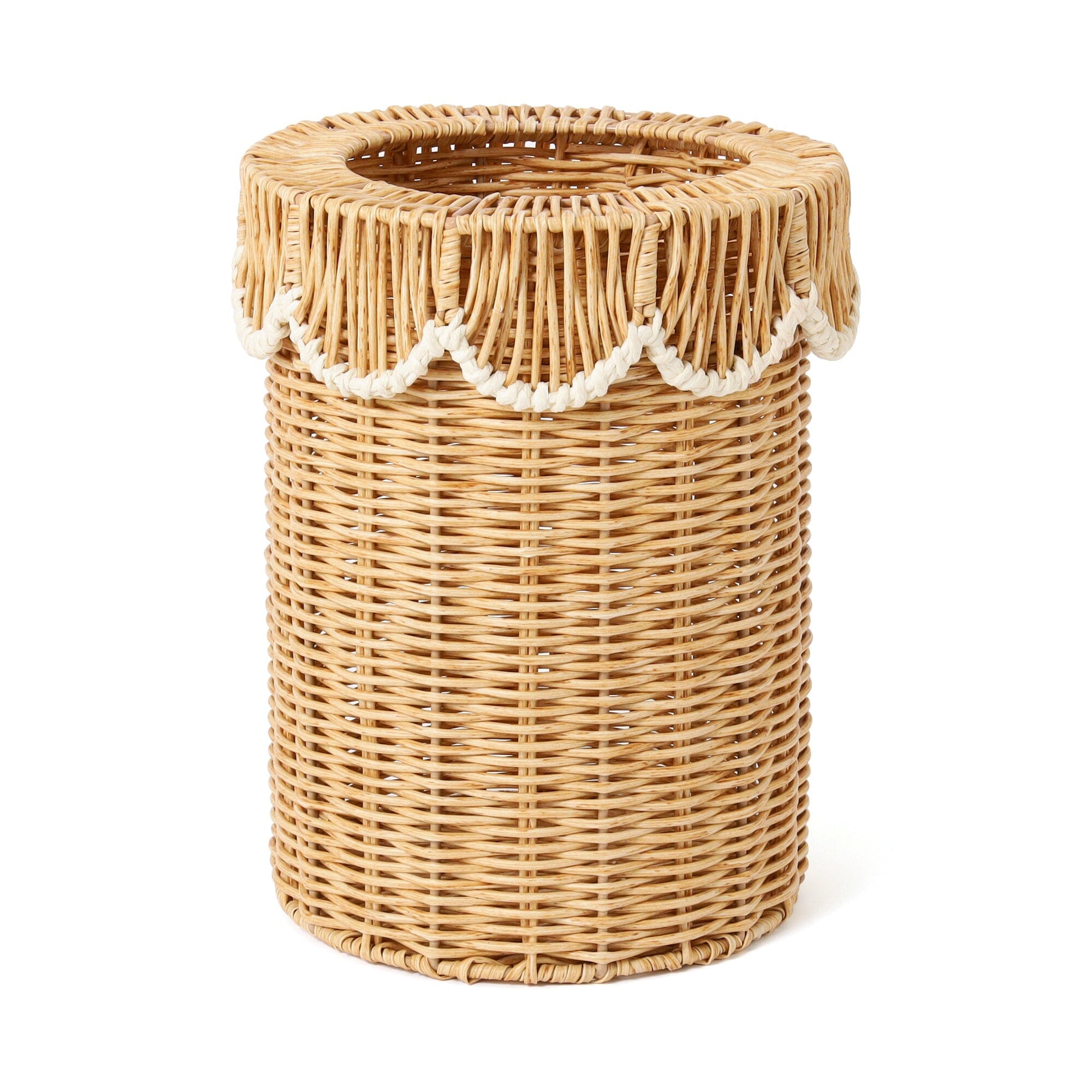 Scallop Trash Can Large White