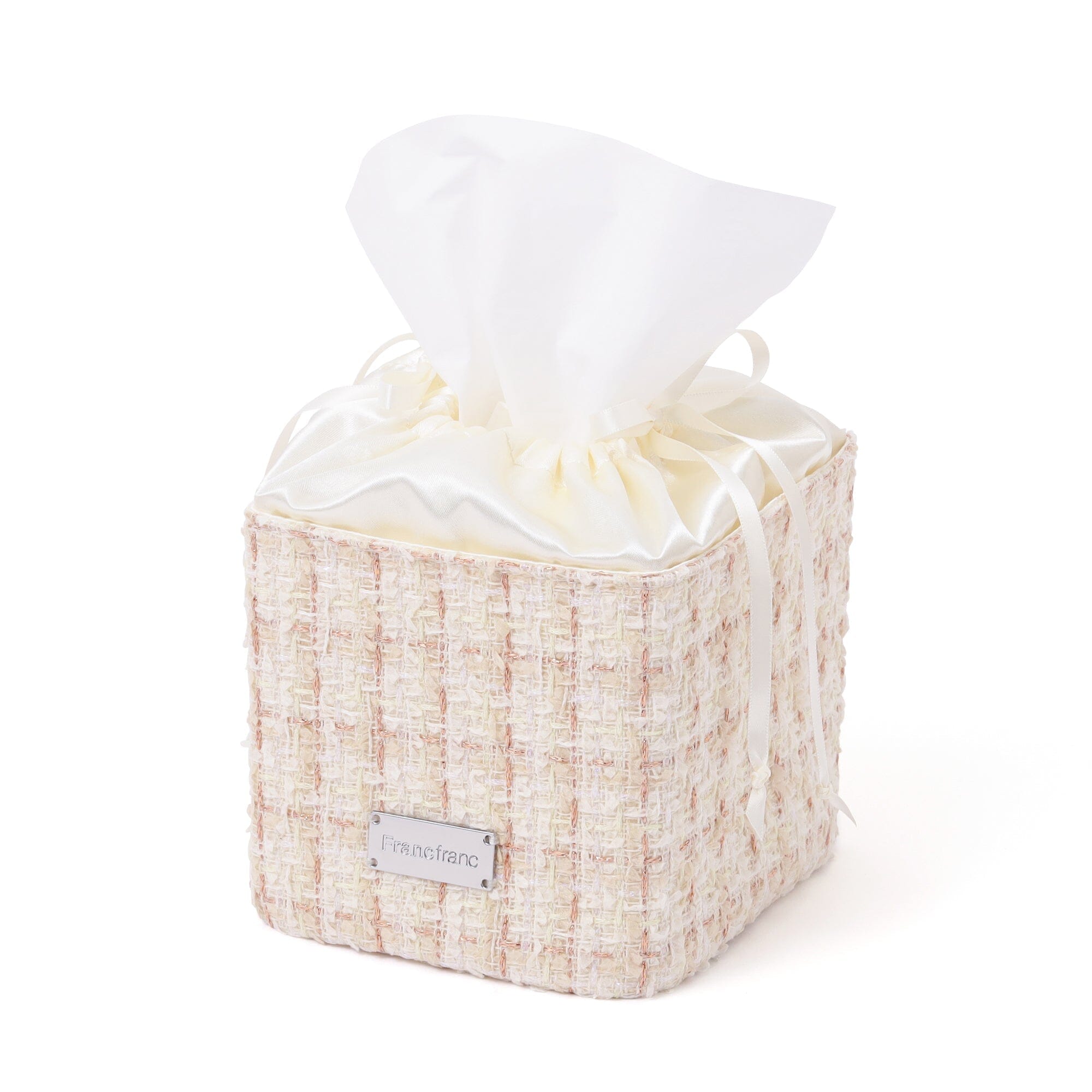 Compact Tweed Tissue Cover Ivory
