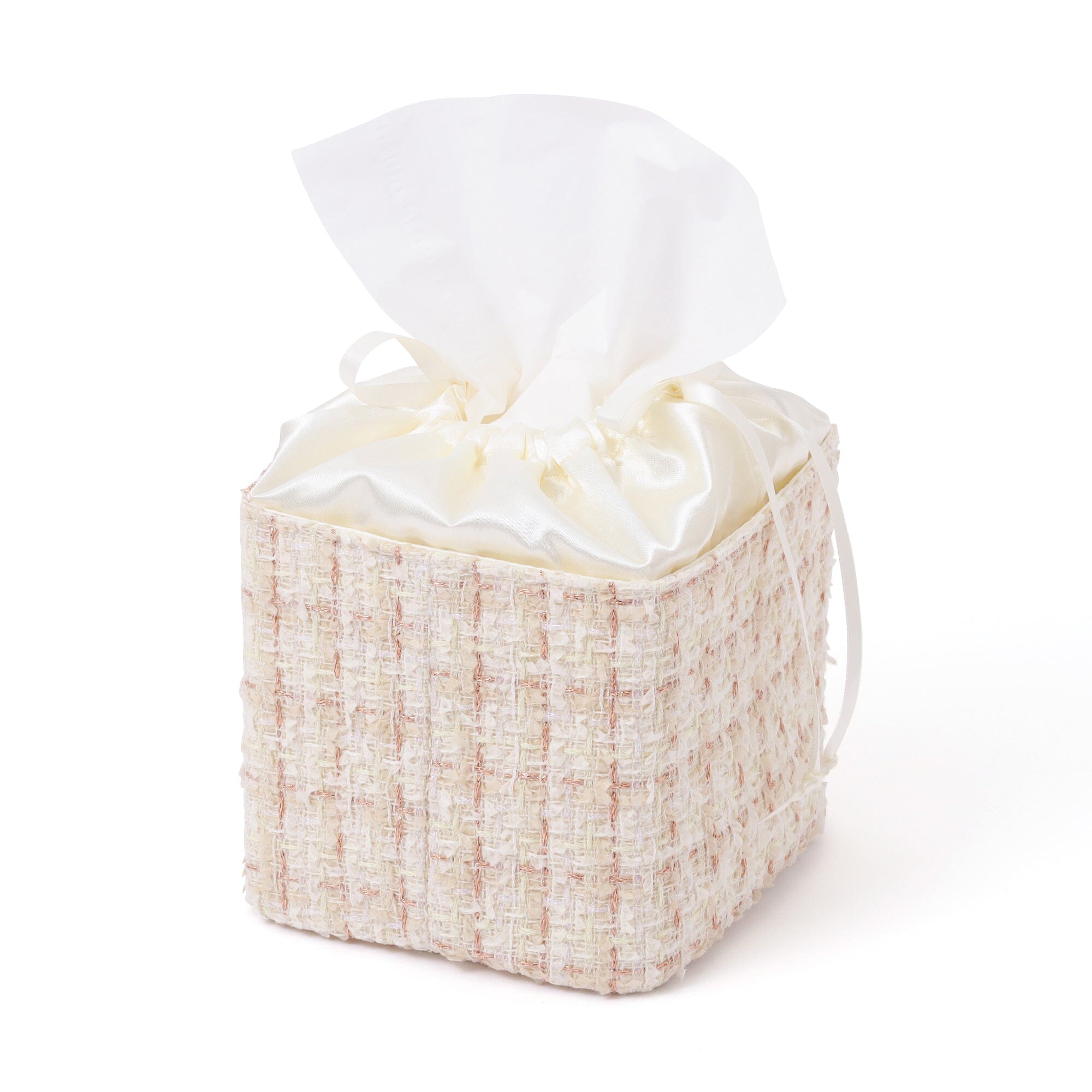 Compact Tweed Tissue Cover Ivory