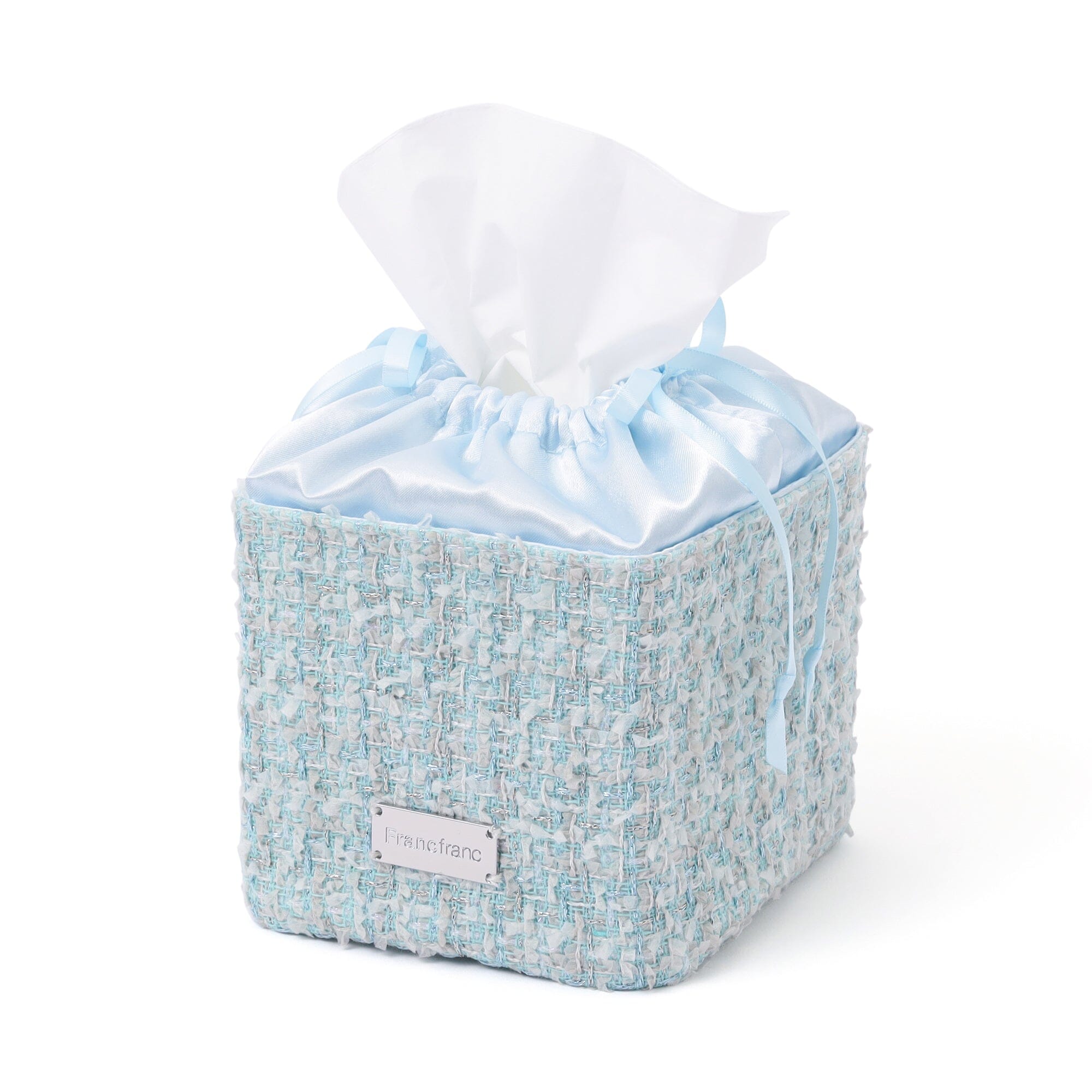 Compact Tweed Tissue Cover Blue