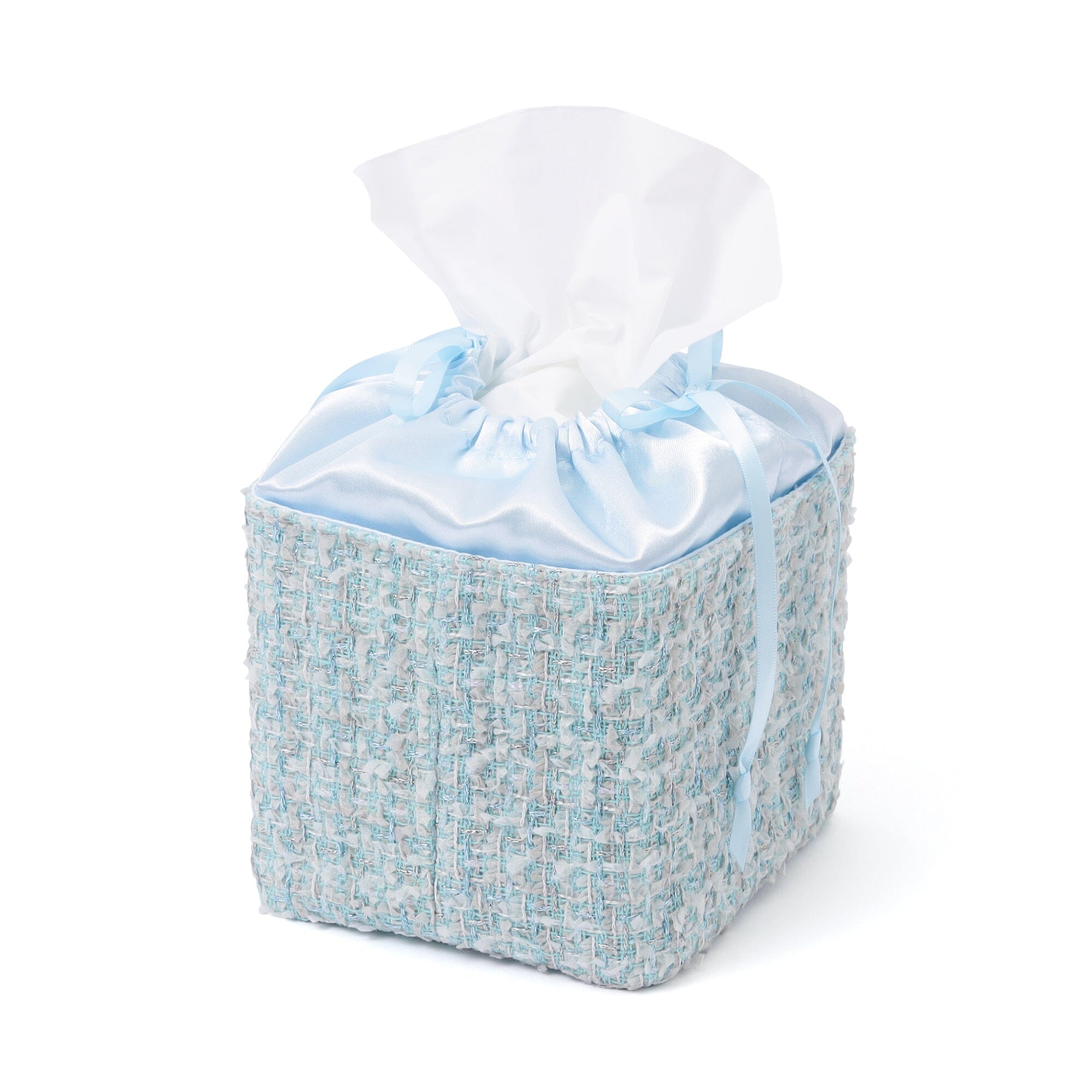 Compact Tweed Tissue Cover Blue