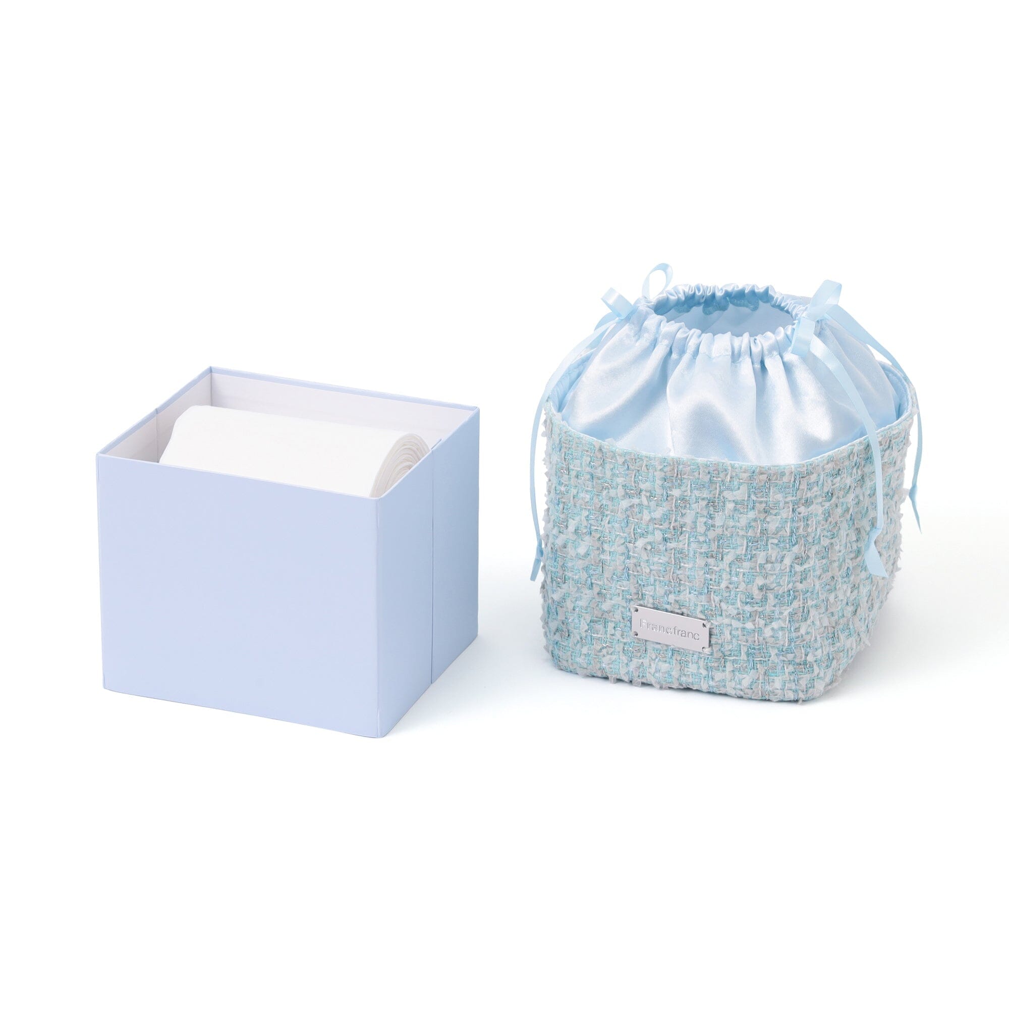Compact Tweed Tissue Cover Blue