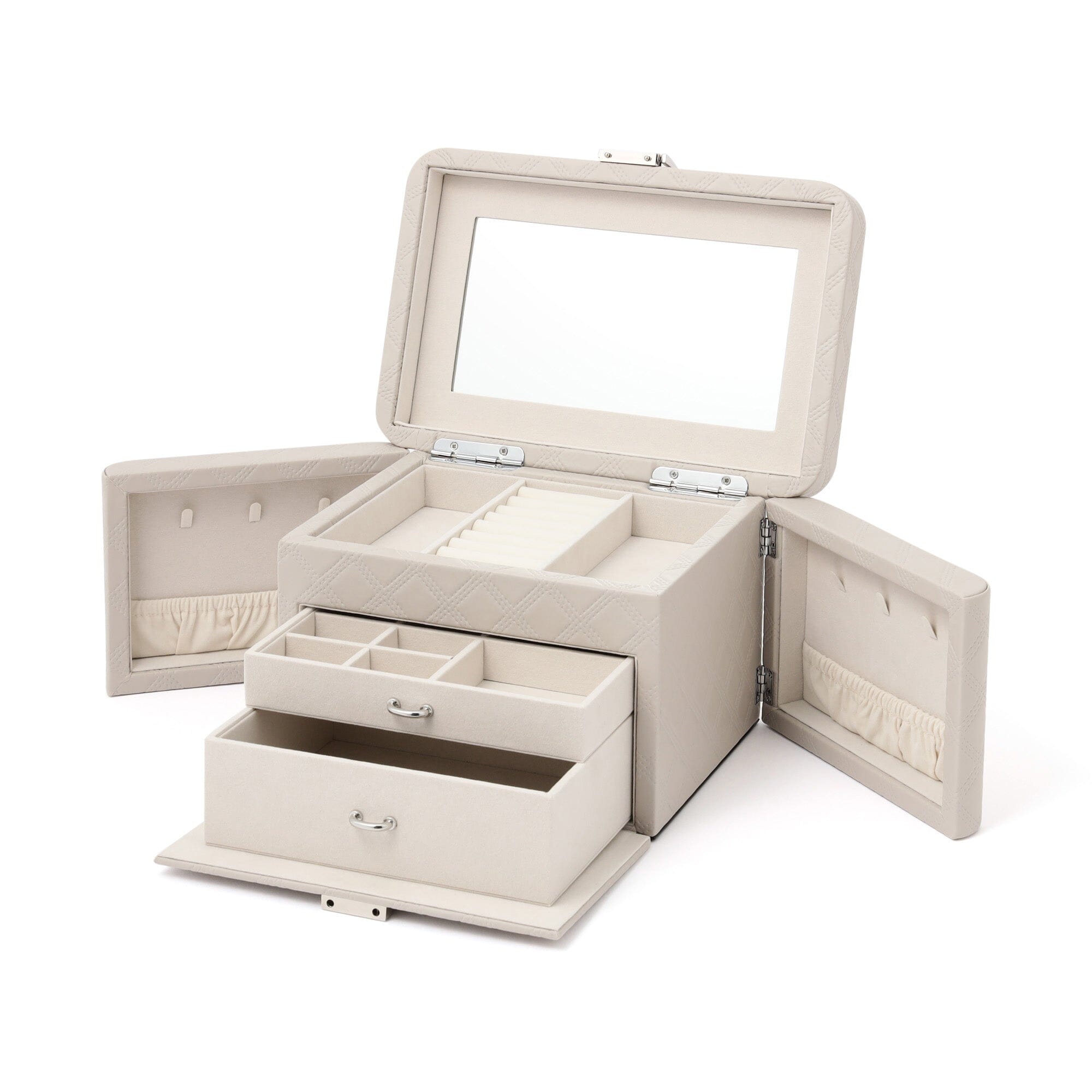 Quilt Jewelry Box Gray