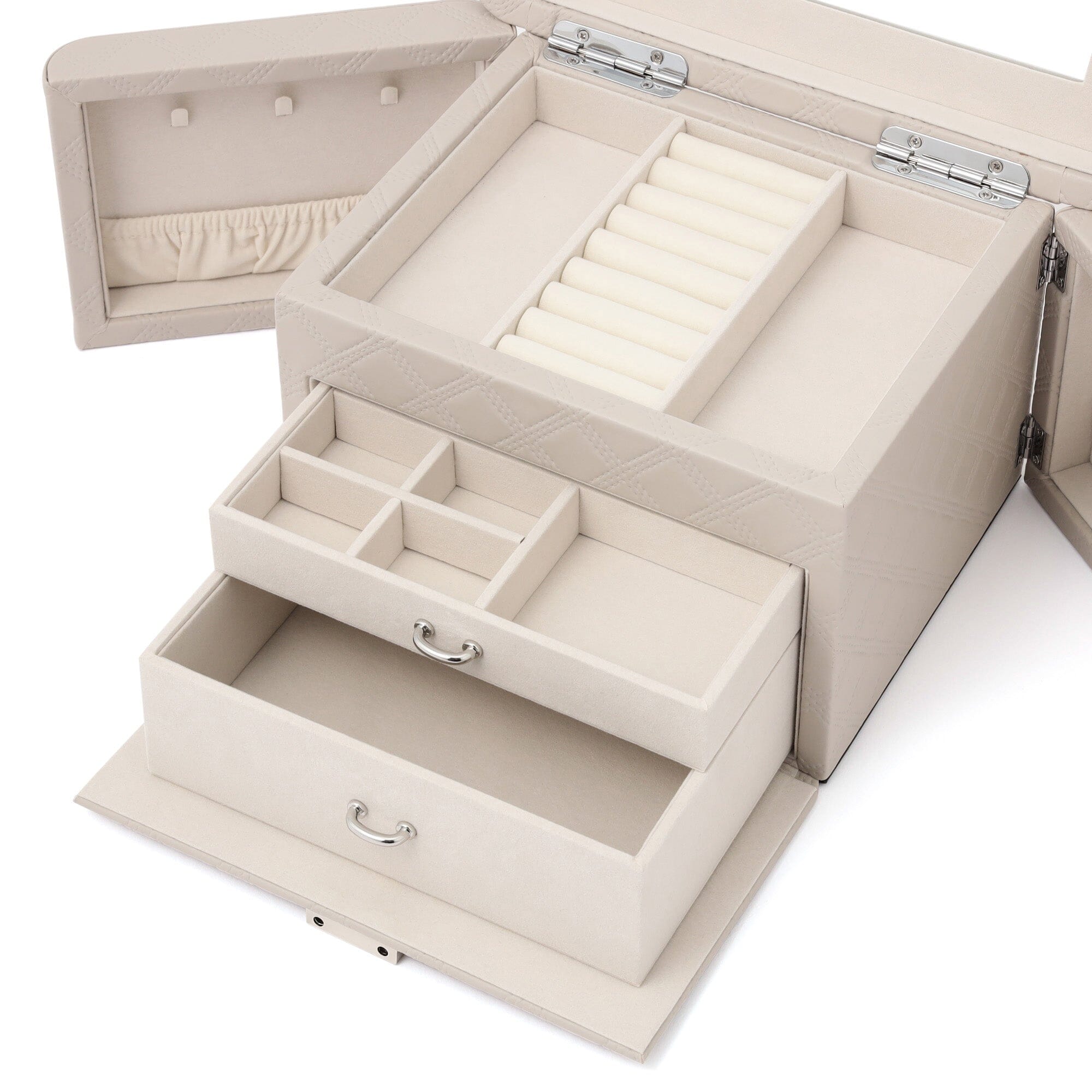 Quilt Jewelry Box Gray