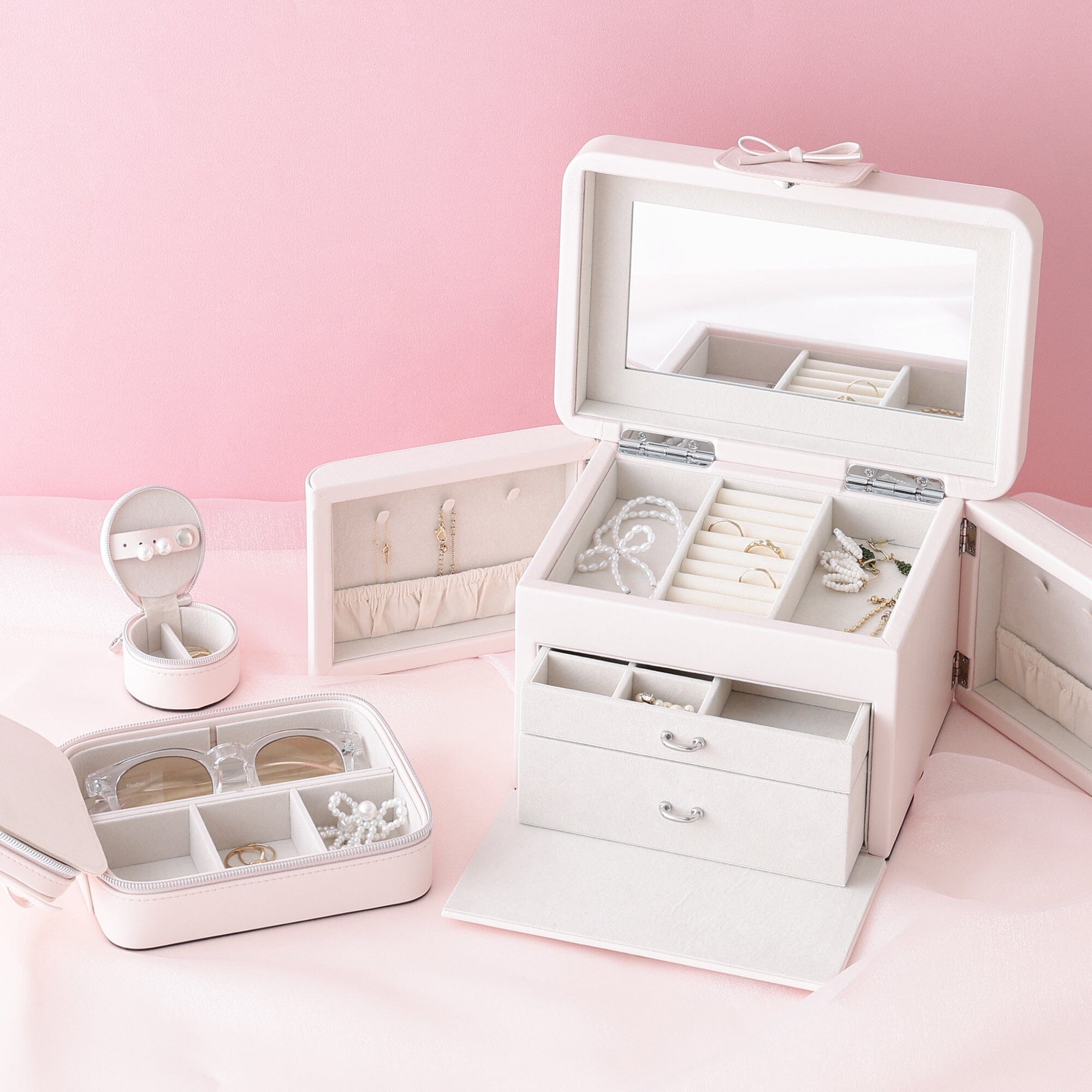 Ribbon Jewelry Box Light Pink