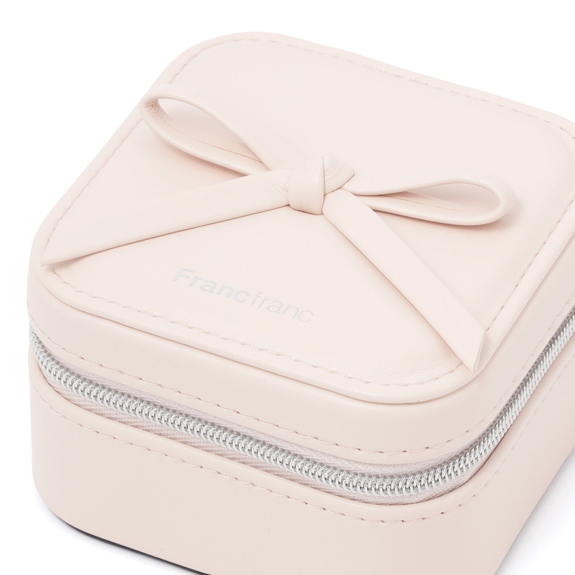 Ribbon Travel Jewelry Box Small Light Pink