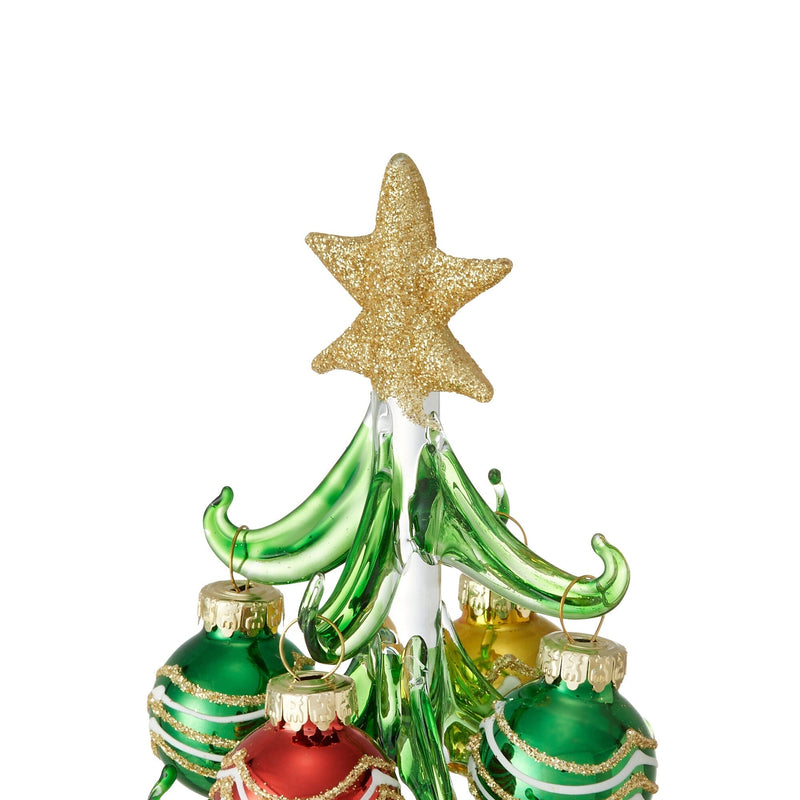 Glass Tree Ball M Green