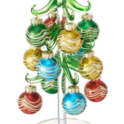 Glass Tree Ball M Green