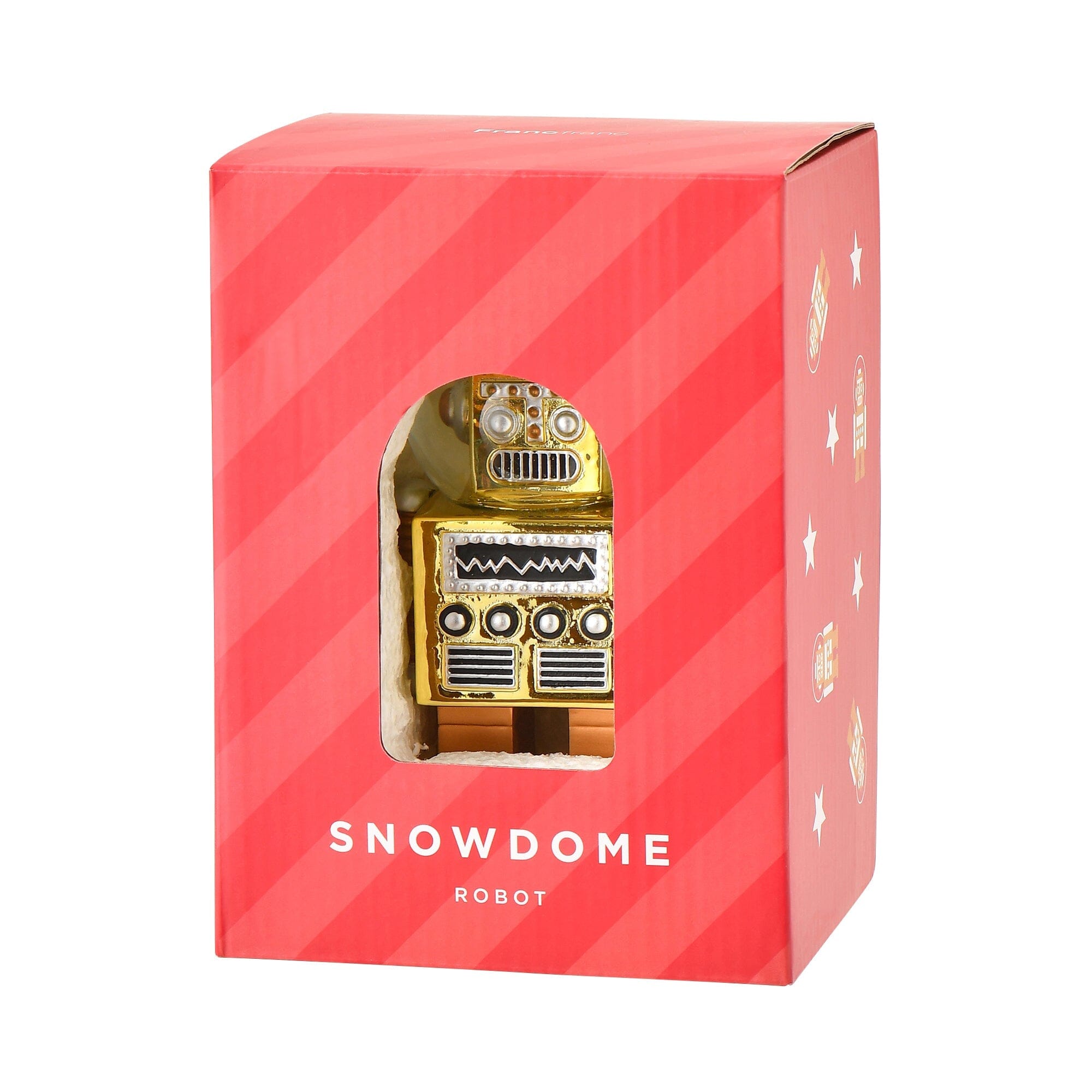 Snow Globe Robot Medium Gold