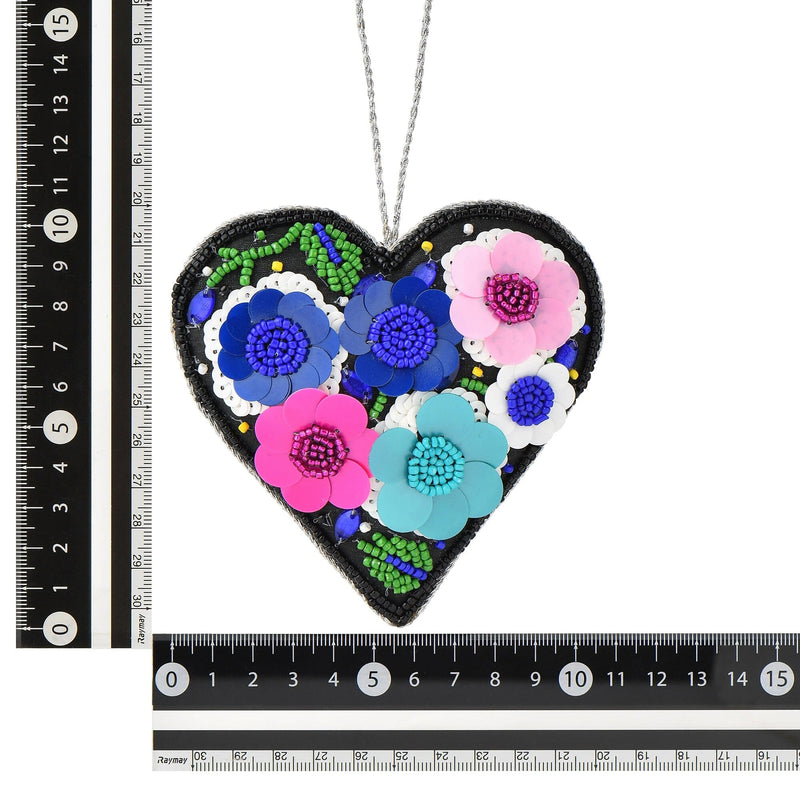 Beads Ornament Heart Flower Blue