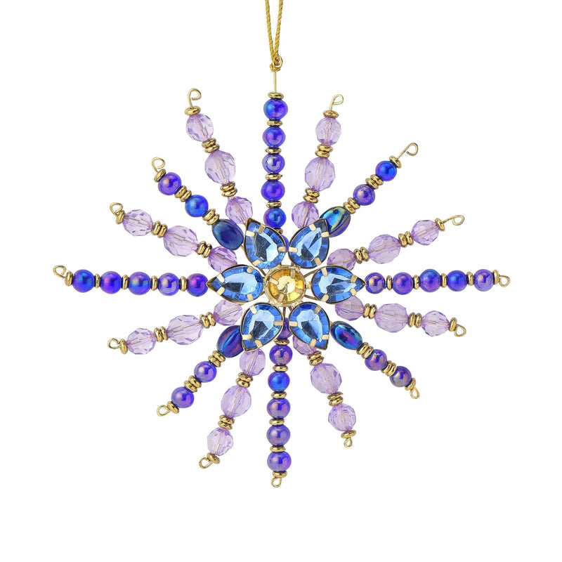 Beads Ornament Snowflake Blue