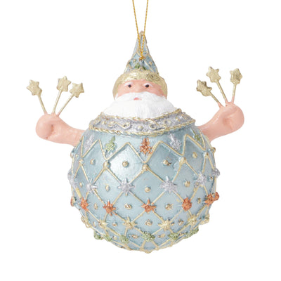 Resin Ornament Santa Blue