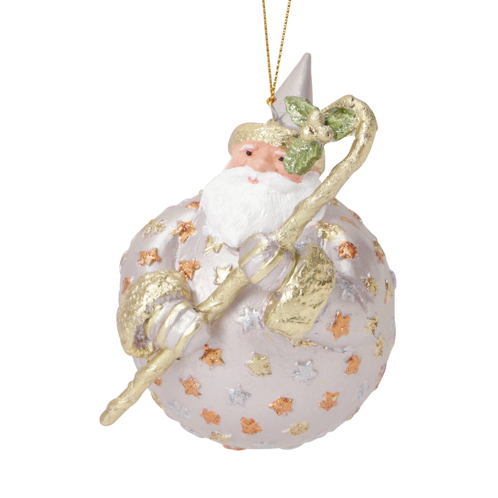 Resin Ornament Santa Pink