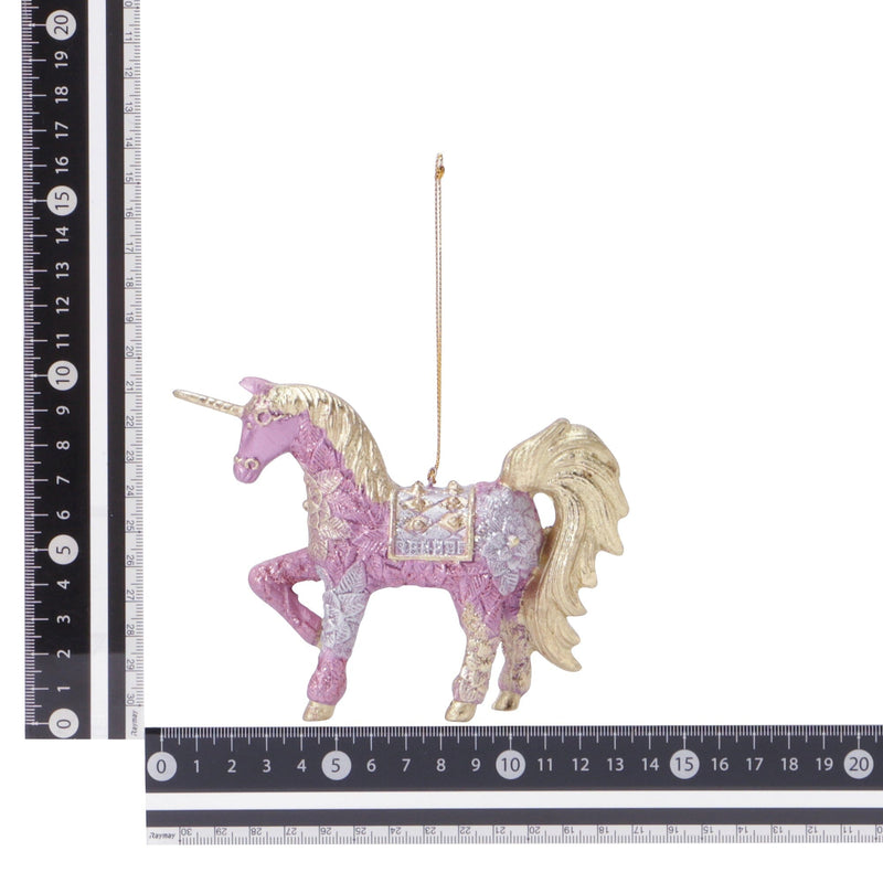 Resin Ornament Unicorn Dark Pink