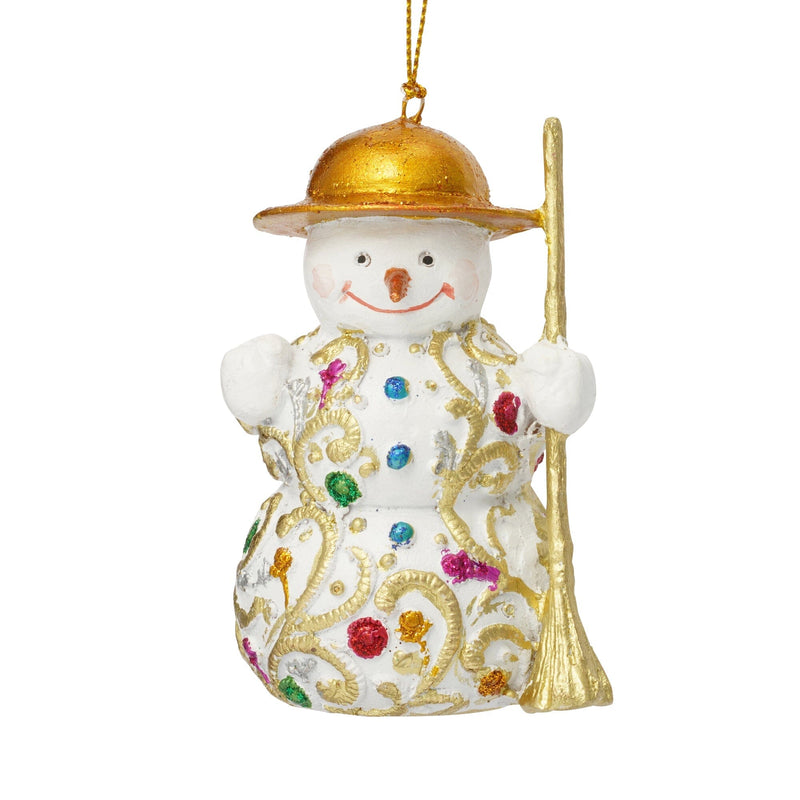 Resin Ornament Snowman White