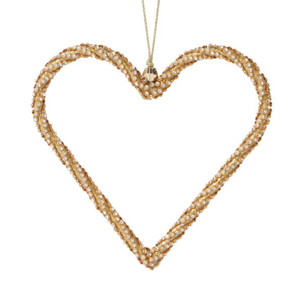 Rhinestone Ornament Frame Heart Gold