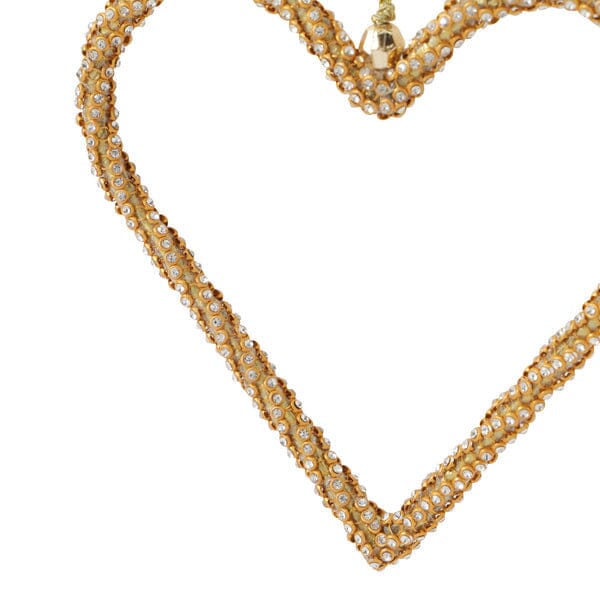 Rhinestone Ornament Frame Heart Gold