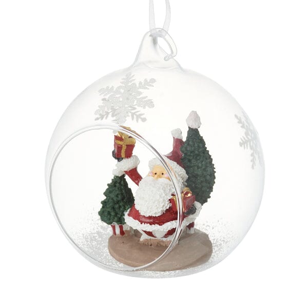 Glass Ornament Santa Dome