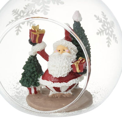 Glass Ornament Santa Dome