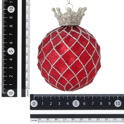 Glass Ornament Checkered Red