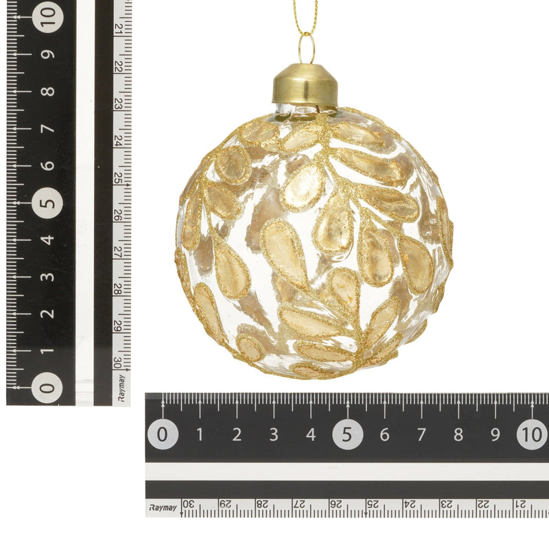 Glass Ornament Leaf Gold