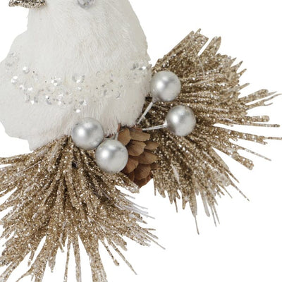 Feather Ornament Bird White